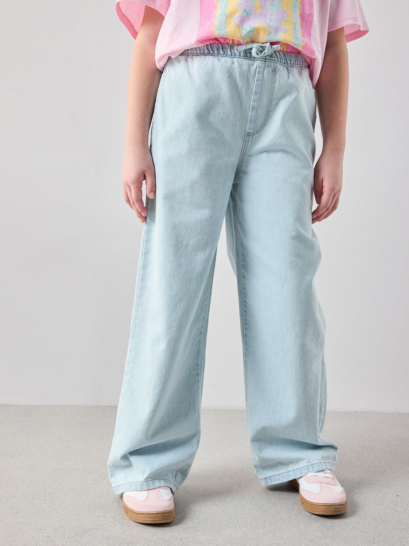 The Very Collection Girls Tie Waist Denim Jeans - Light Wash