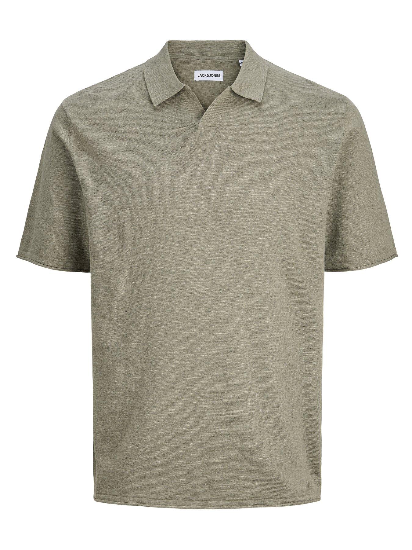 Jack & Jones Junior Boys Short Sleeve Kane Split Neck Polo - Khaki