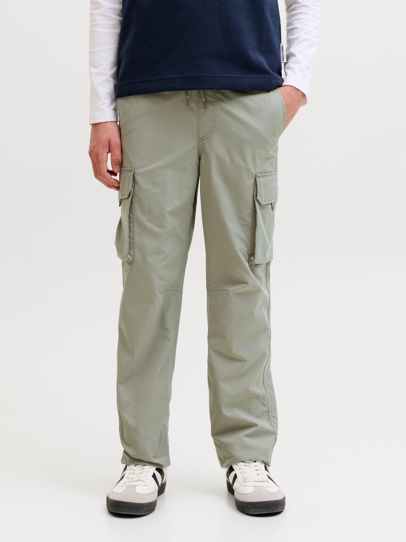 Image 1 of 7 of Jack & Jones Junior Boys Kane Ivan Cargo Joggers - Khaki