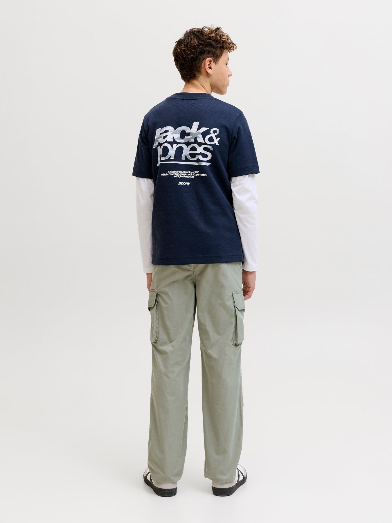 Image 2 of 7 of Jack & Jones Junior Boys Kane Ivan Cargo Joggers - Khaki
