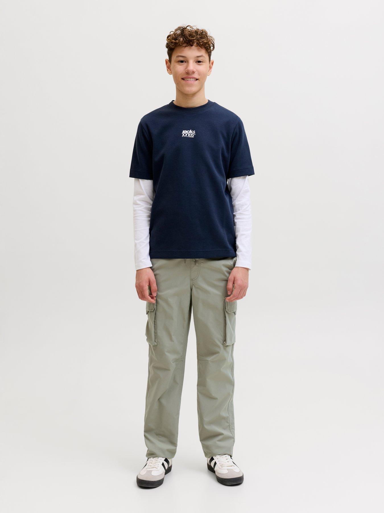Image 3 of 7 of Jack & Jones Junior Boys Kane Ivan Cargo Joggers - Khaki