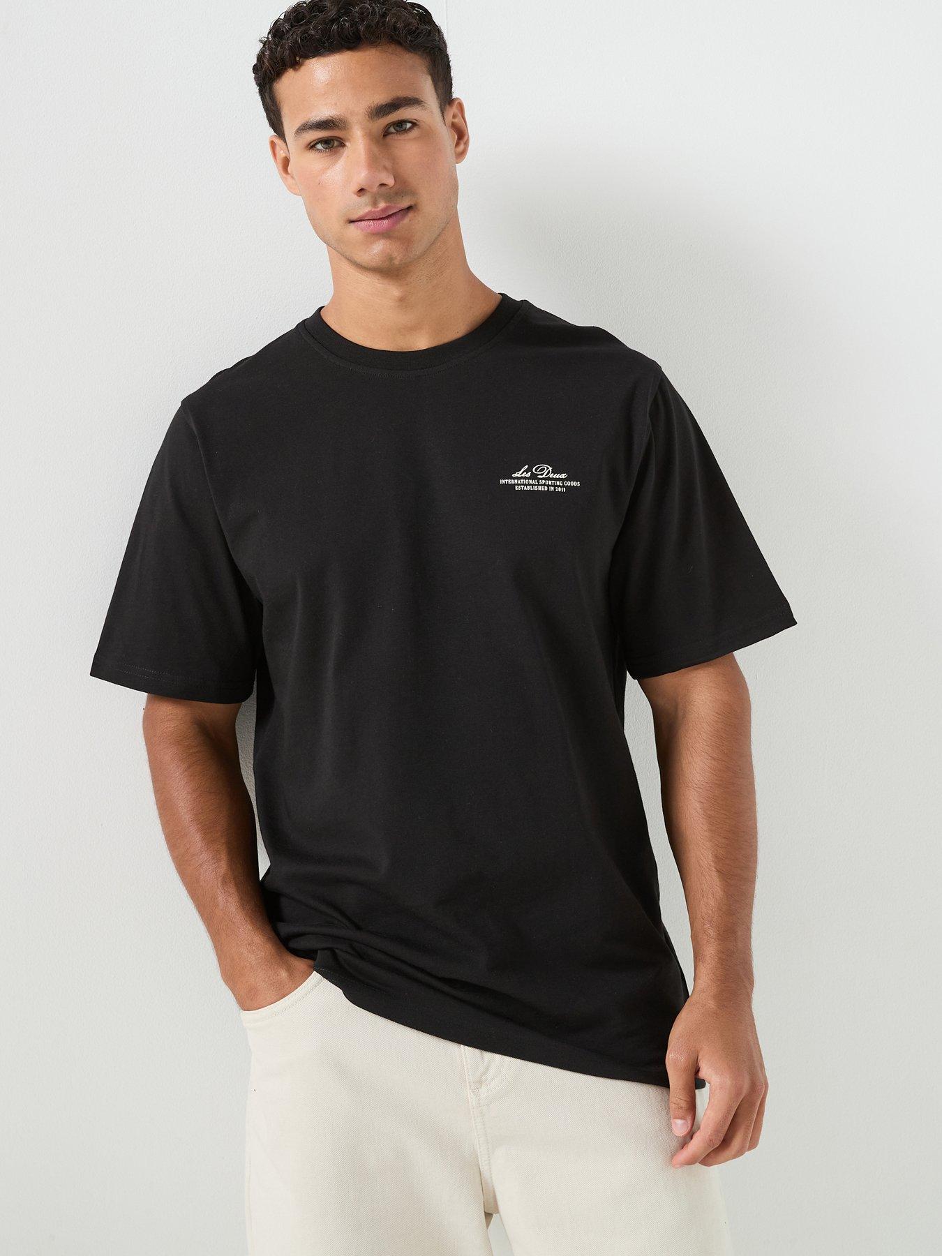 Image 2 of 6 of Les Deux Ben Globe Back Graphic Regular Fit T-Shirt - Black