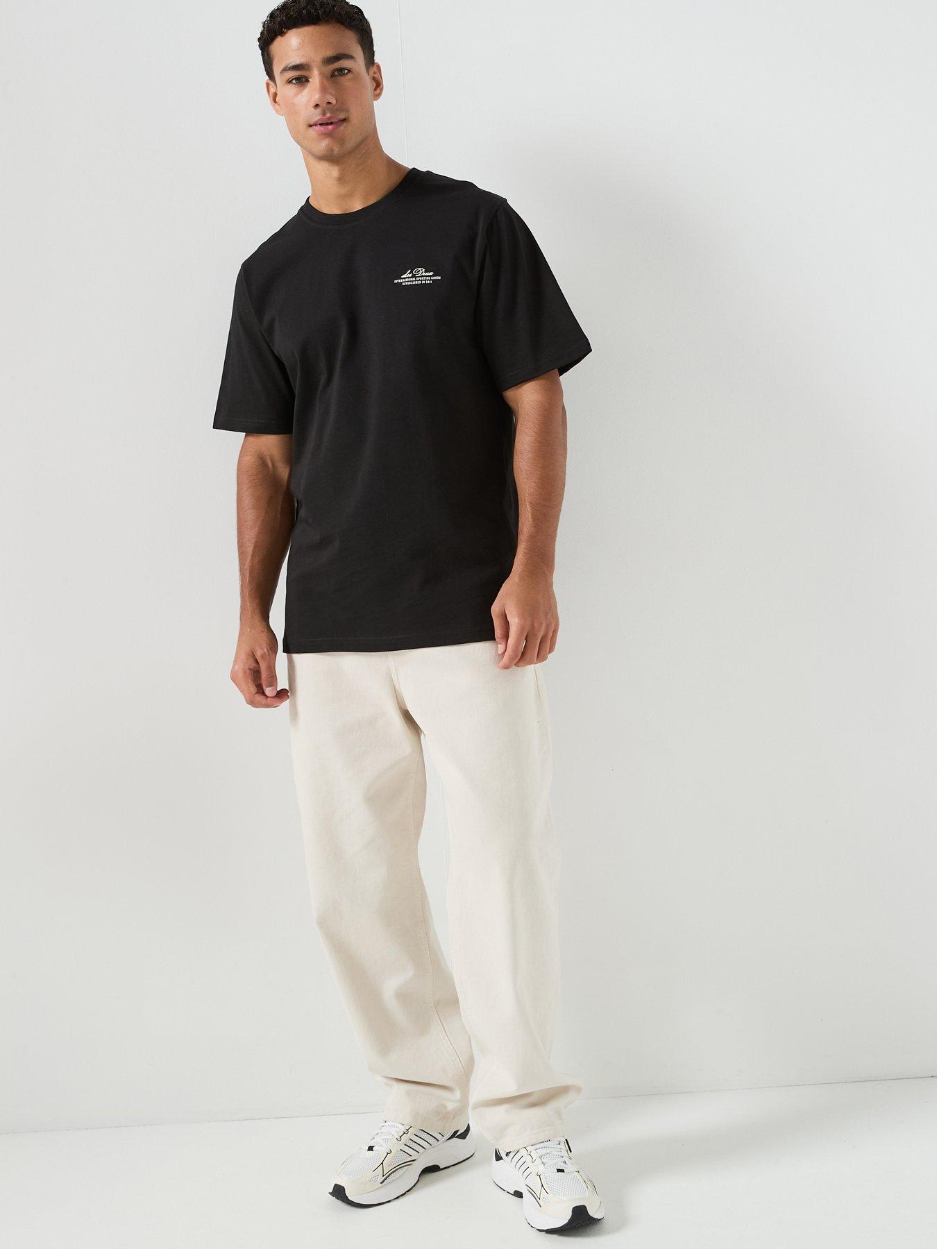 Image 3 of 6 of Les Deux Ben Globe Back Graphic Regular Fit T-Shirt - Black