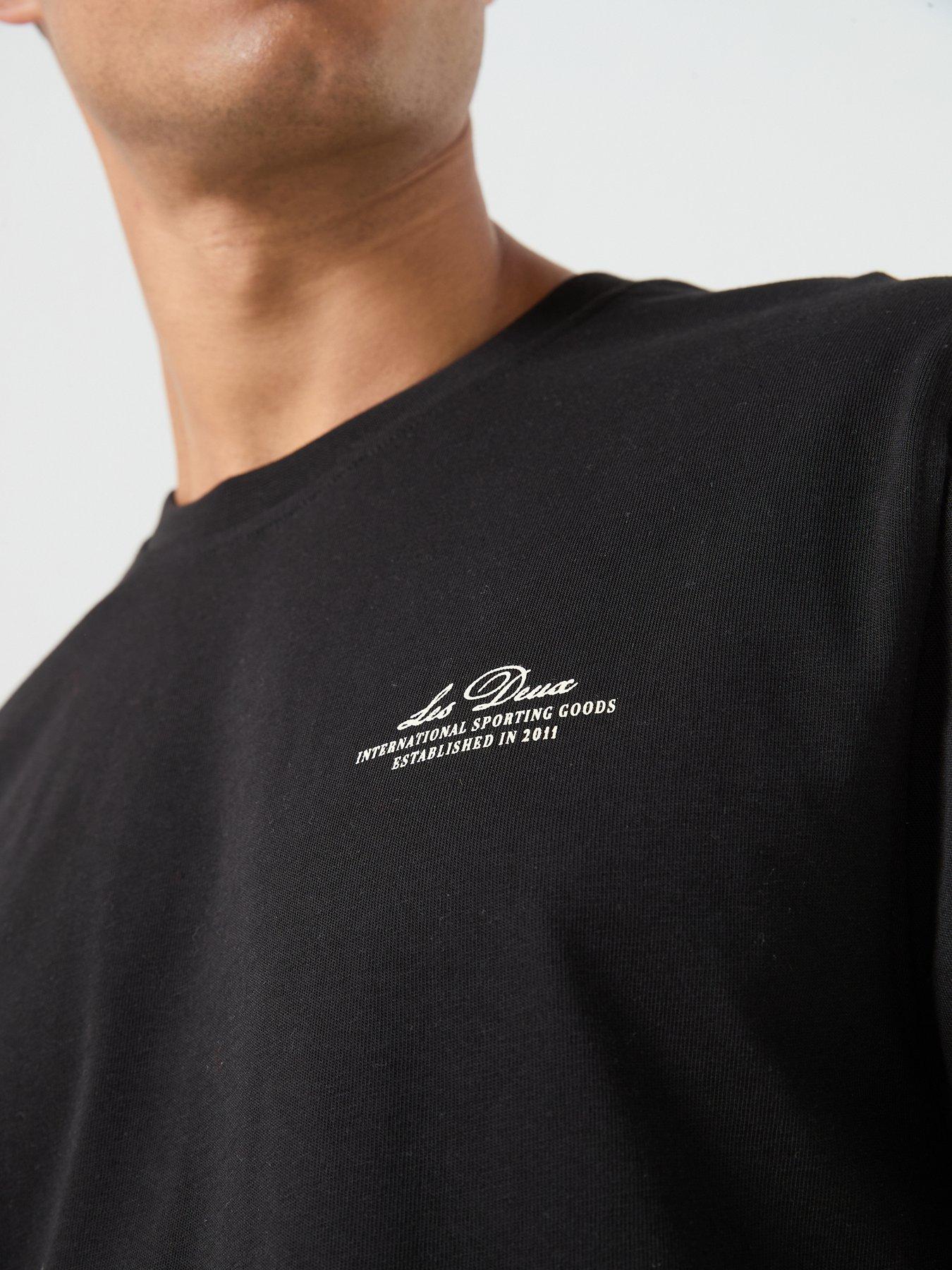 Image 4 of 6 of Les Deux Ben Globe Back Graphic Regular Fit T-Shirt - Black