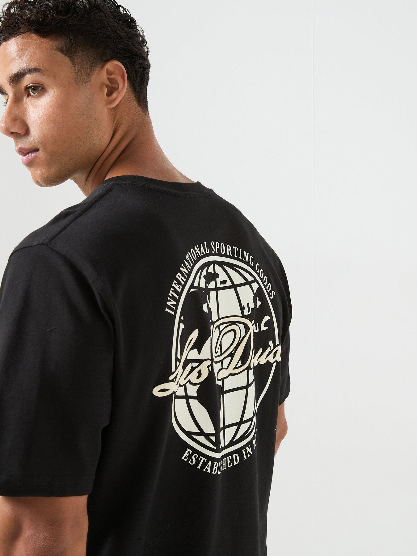 Image 5 of 6 of Les Deux Ben Globe Back Graphic Regular Fit T-Shirt - Black