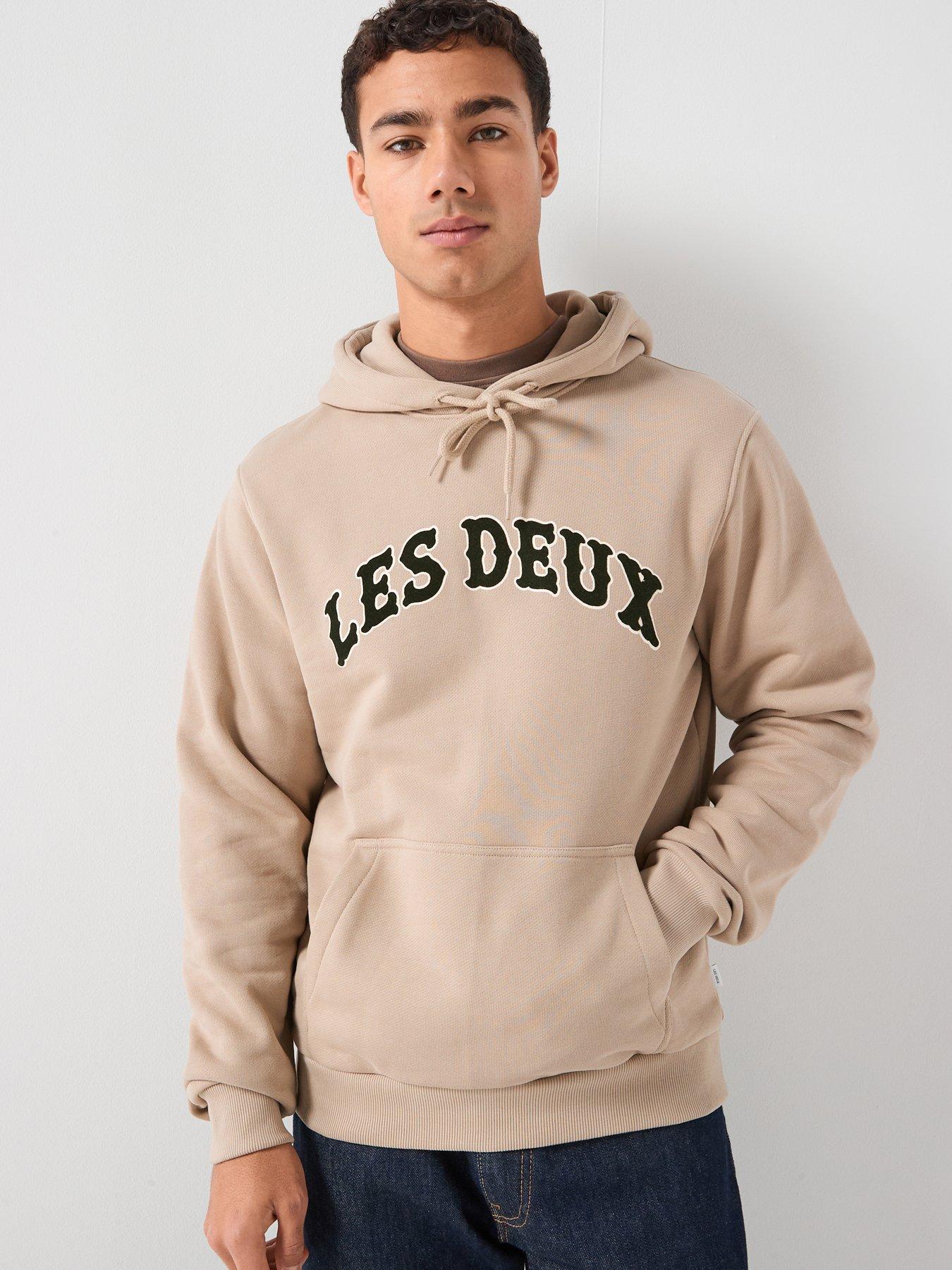 Les Deux Brady Western Arch Logo Overhead Hoodie - Beige