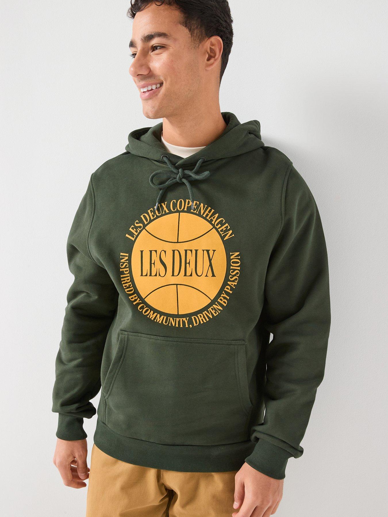 Les Deux Ben Basketball Logo Overhead Hoodie - Green