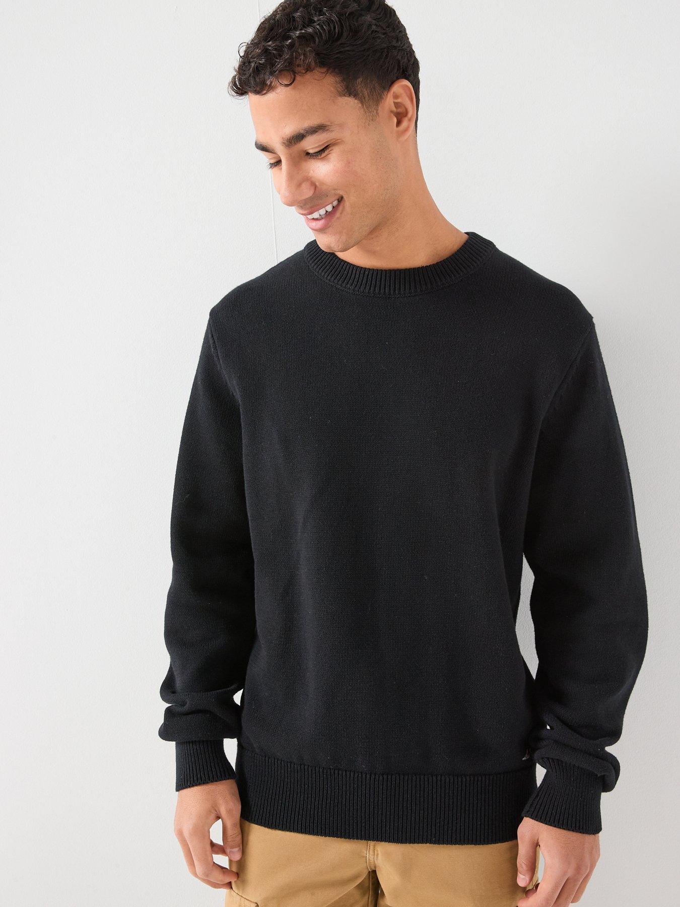 Image 2 of 6 of Les Deux Gary Globe Back Logo Knitted Jumper - Black