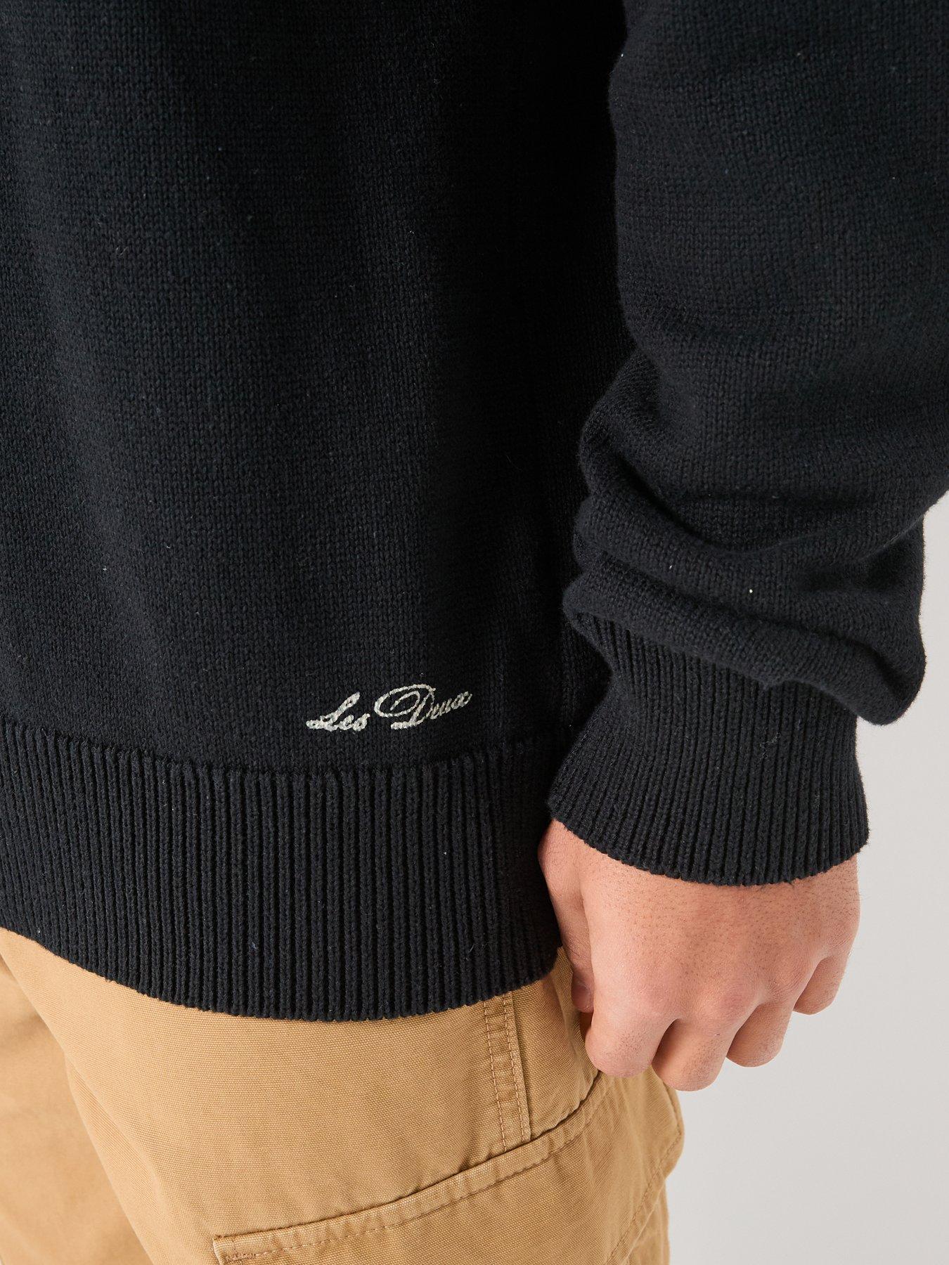 Image 4 of 6 of Les Deux Gary Globe Back Logo Knitted Jumper - Black