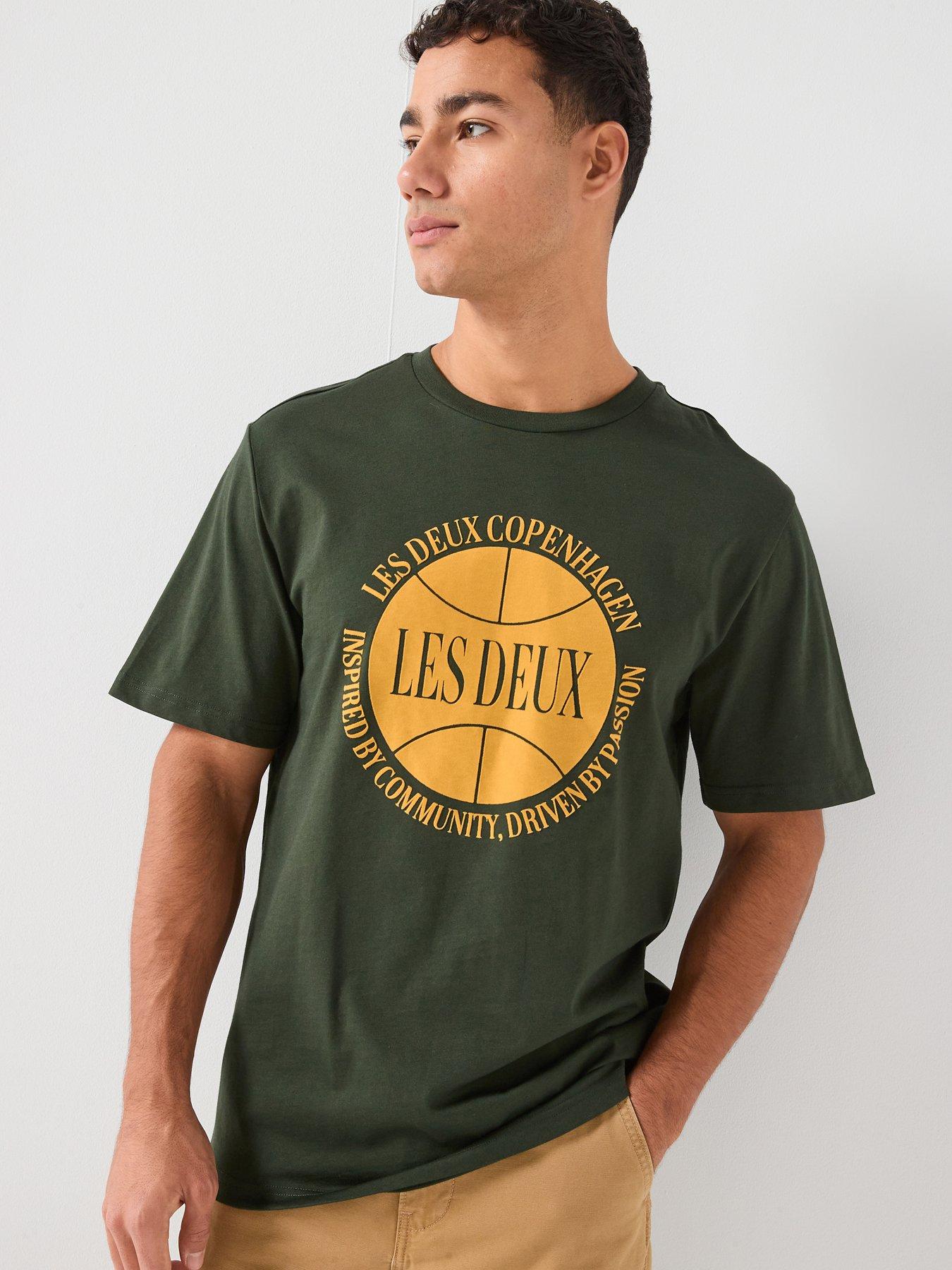 Les Deux Ben Basketball Logo Regular Fit T-Shirt - Green