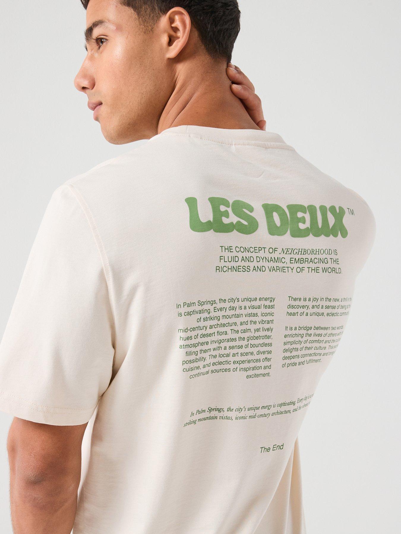 Les Deux Ben Dynamic Back Print Regular Fit T-Shirt - Beige
