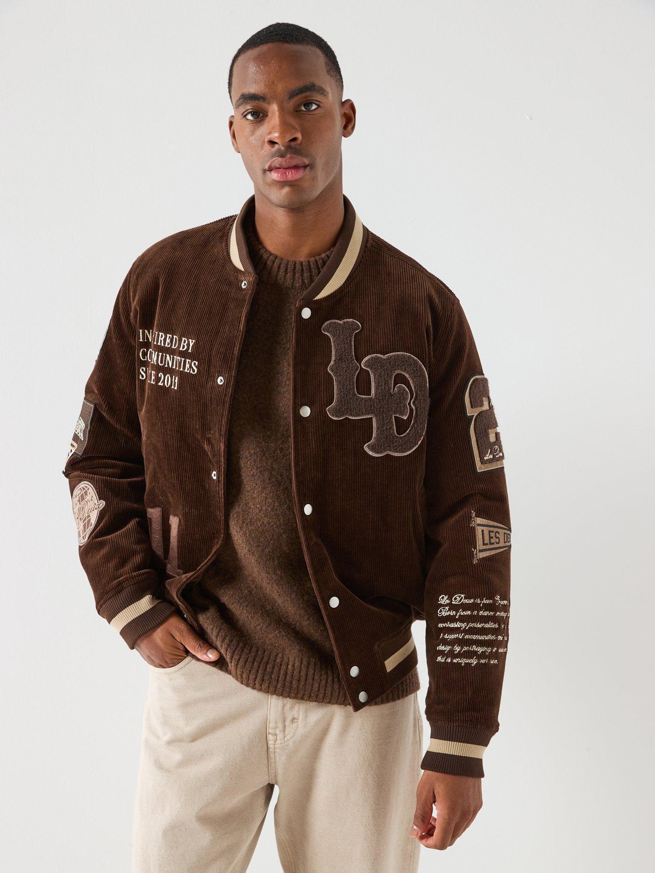 Les Deux Corduroy Varsity Jacket - Brown