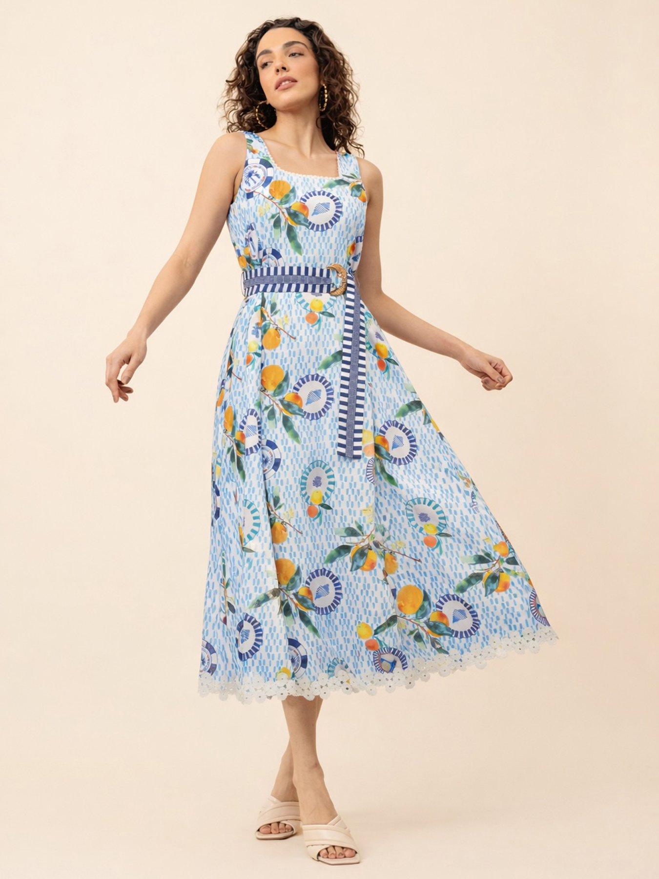 Emily Lovelock Aubrey Print Dress - White