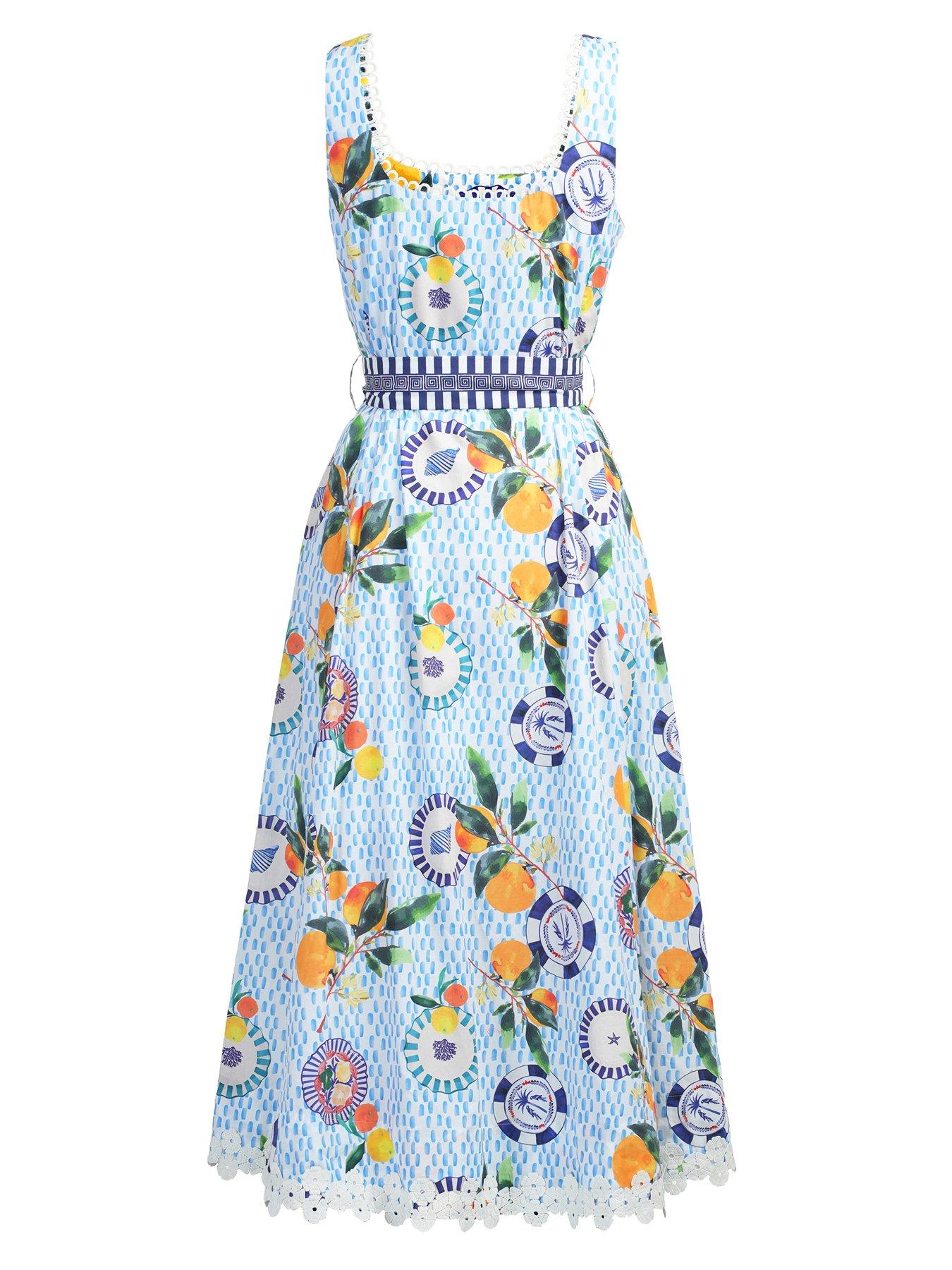 Image 2 of 5 of Emily Lovelock Aubrey Print Dress - White