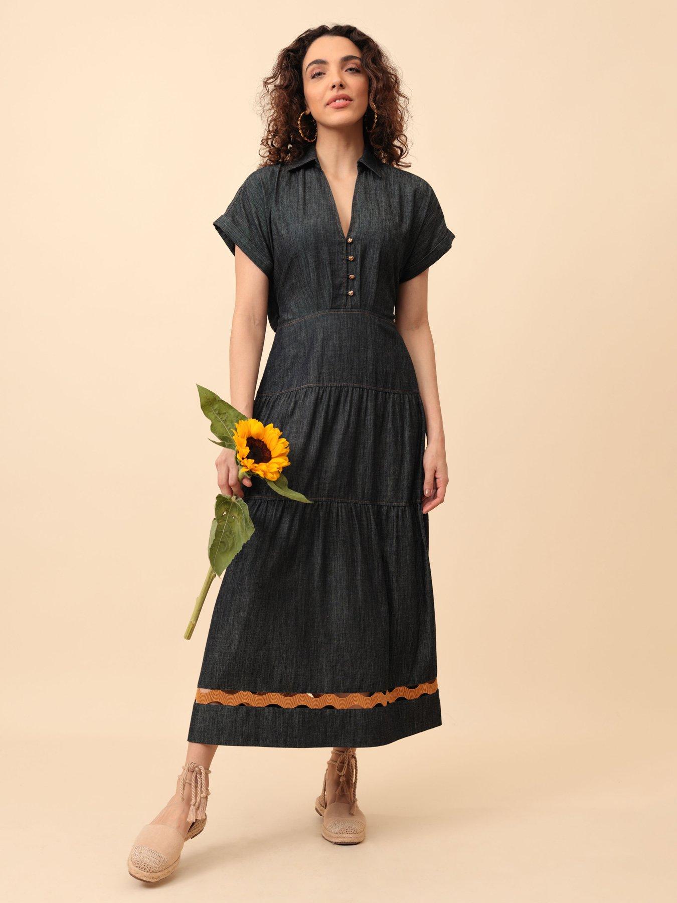 Emily Lovelock Giana Denim Dress - Blue