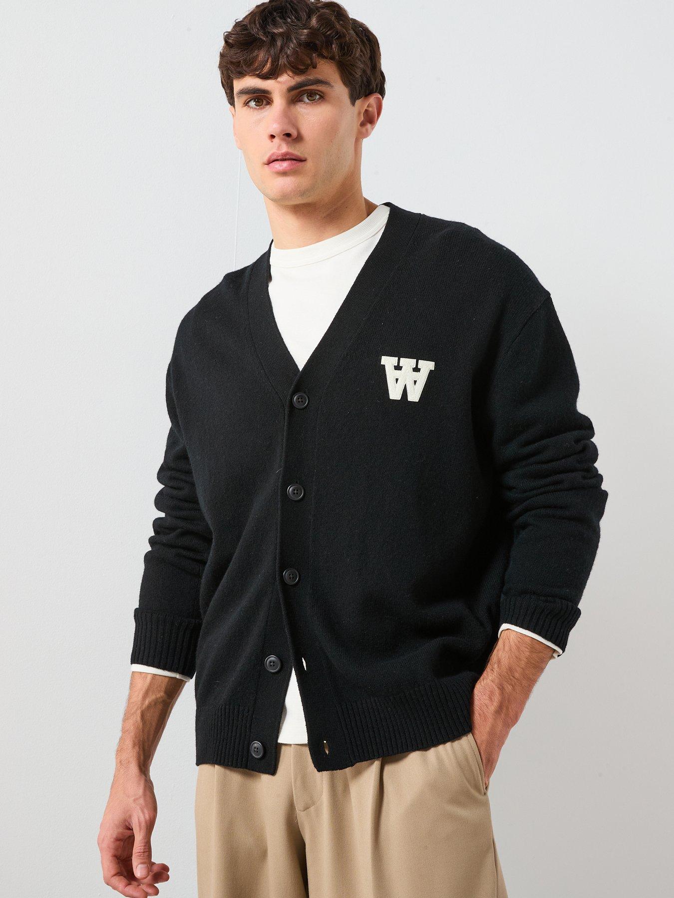 Double A by Wood Wood Double A By Tay Aa Lambswool Knitted Cardigan - Black