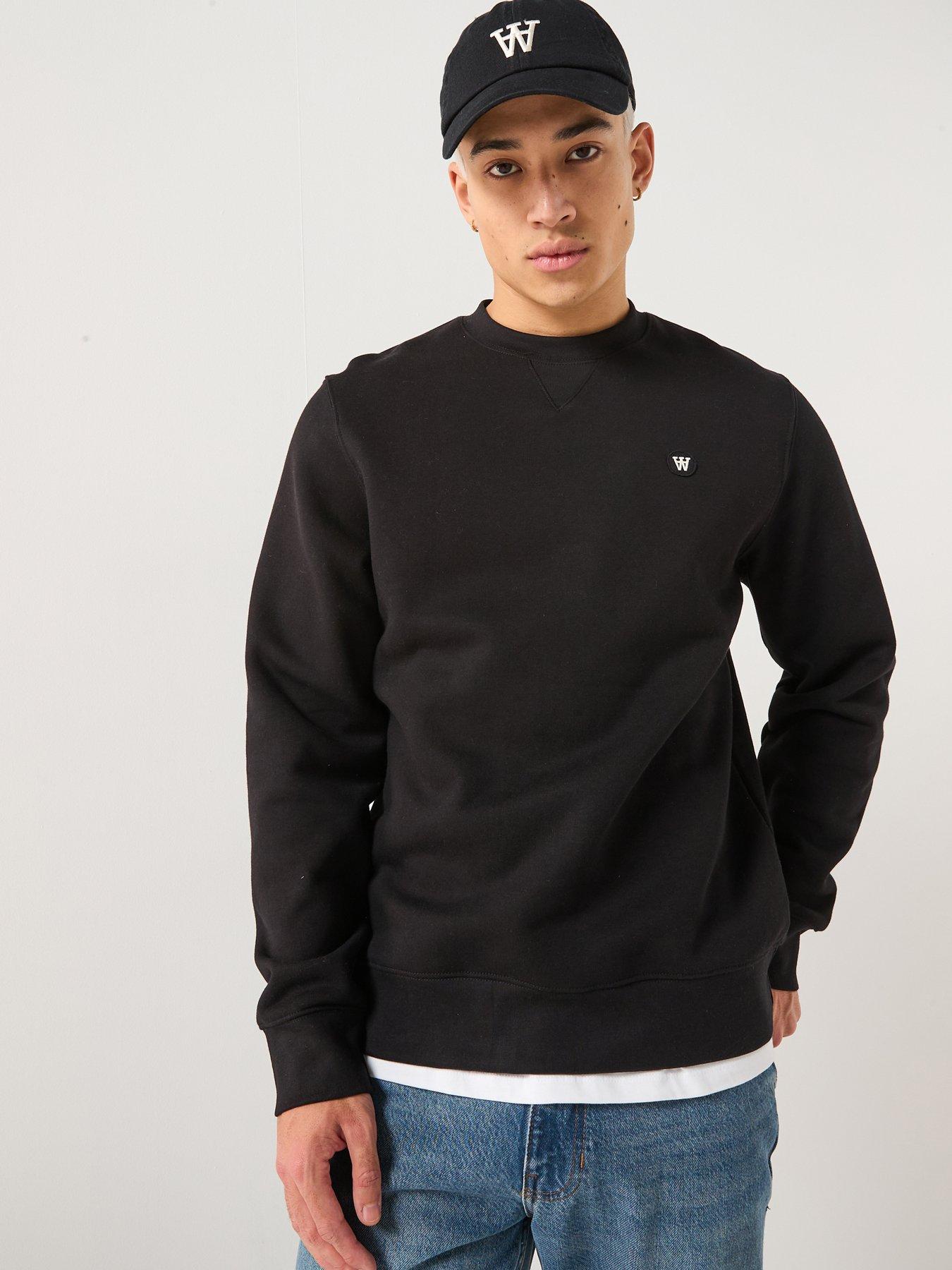 Double A by Wood Wood Double A By Tye Coin Logo Crew Sweatshirt - Black