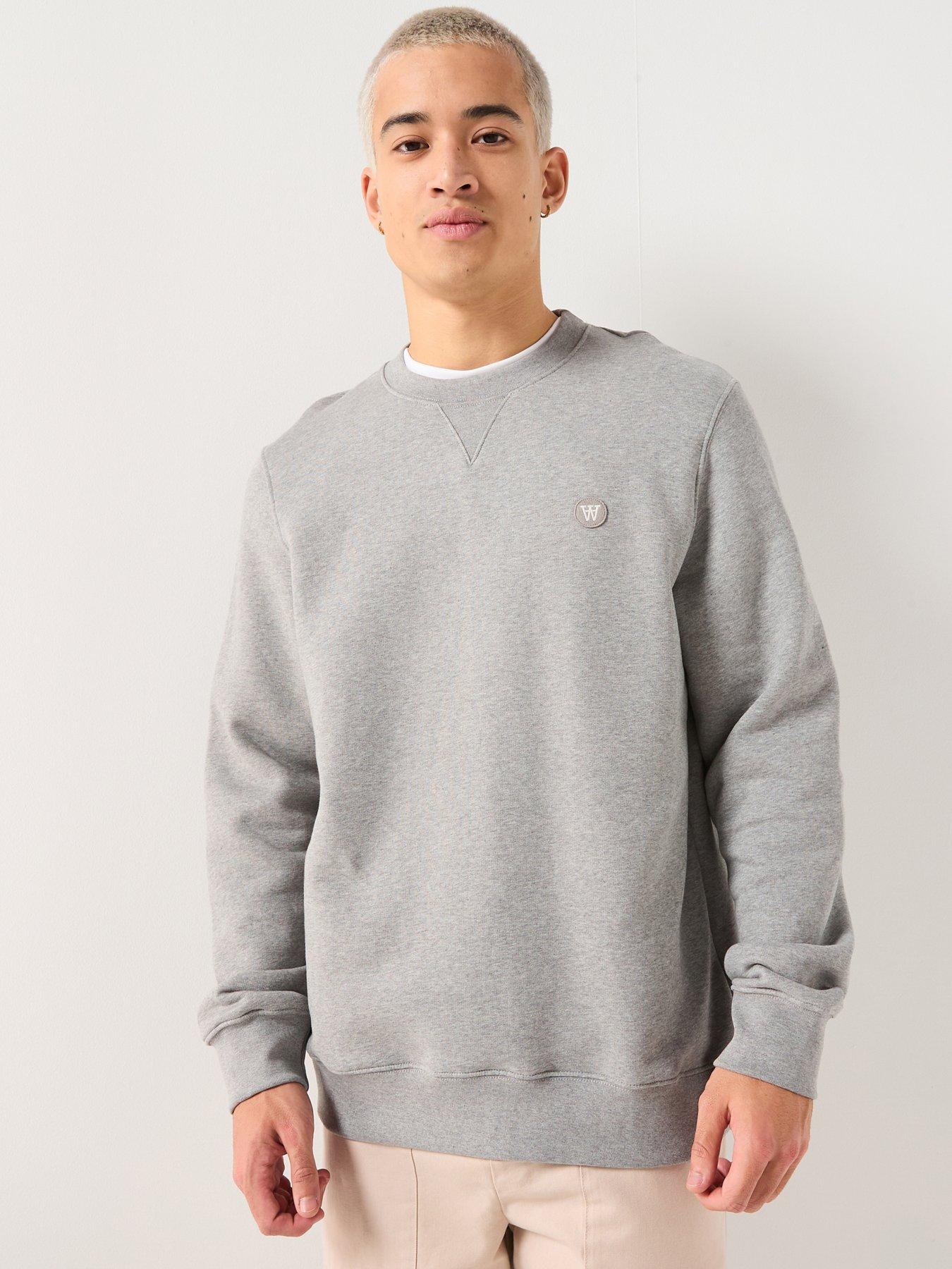 Double A by Wood Wood Tye Crew Neck Sweat - Light Grey