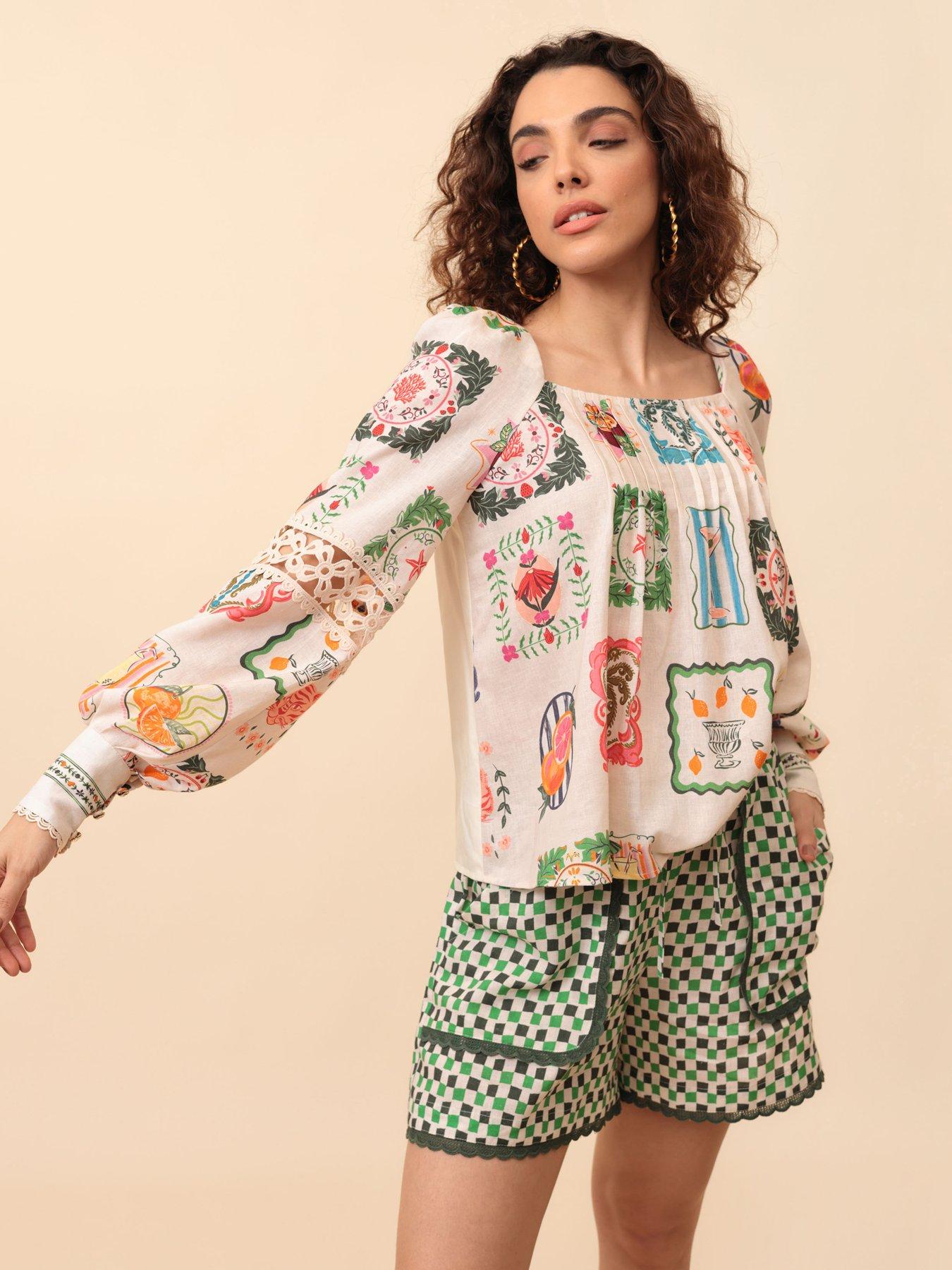 Emily Lovelock Rosie Print Blouse