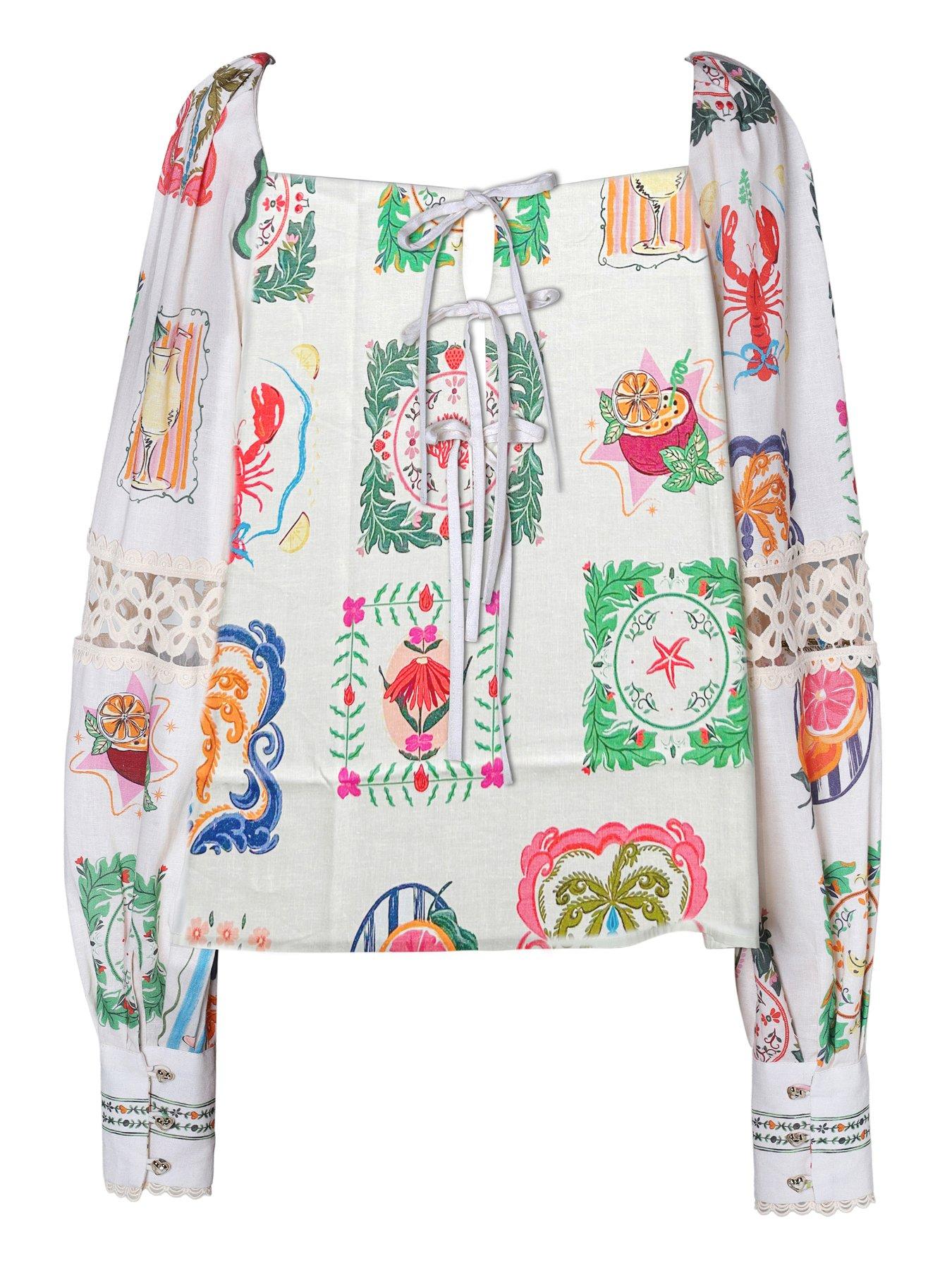 Image 2 of 5 of Emily Lovelock Rosie Print Blouse