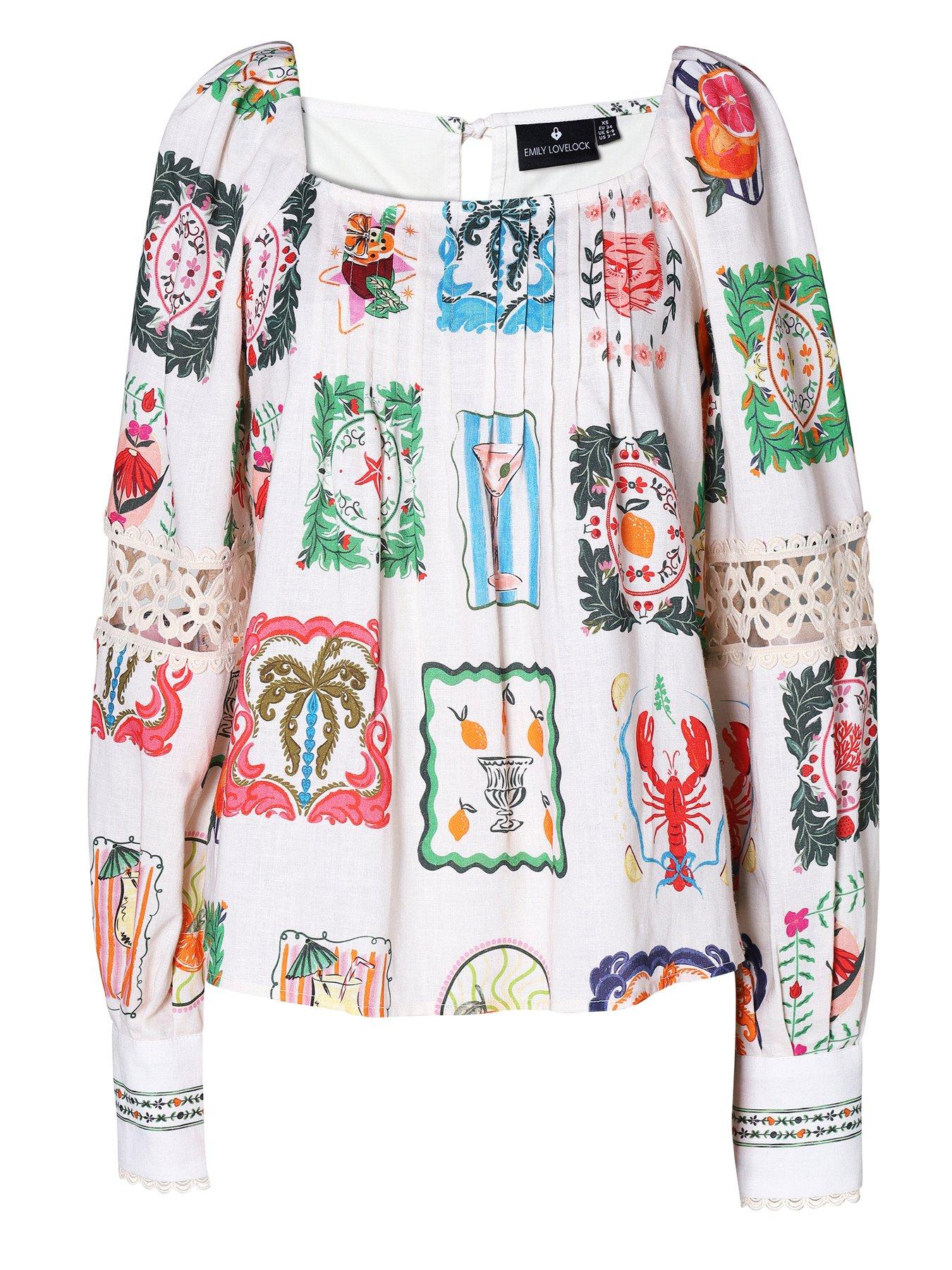 Image 3 of 5 of Emily Lovelock Rosie Print Blouse
