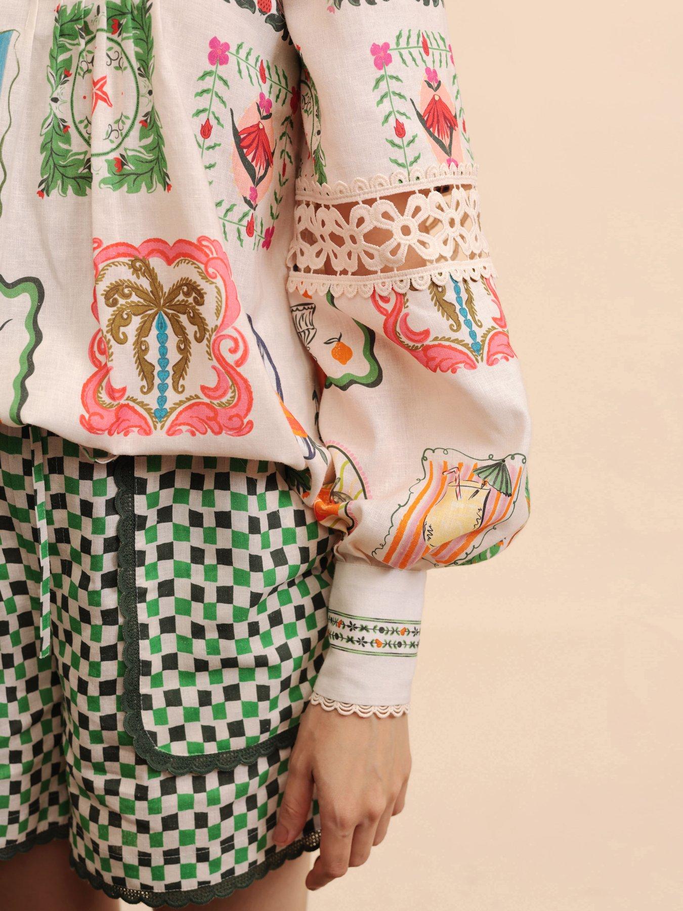 Image 4 of 5 of Emily Lovelock Rosie Print Blouse