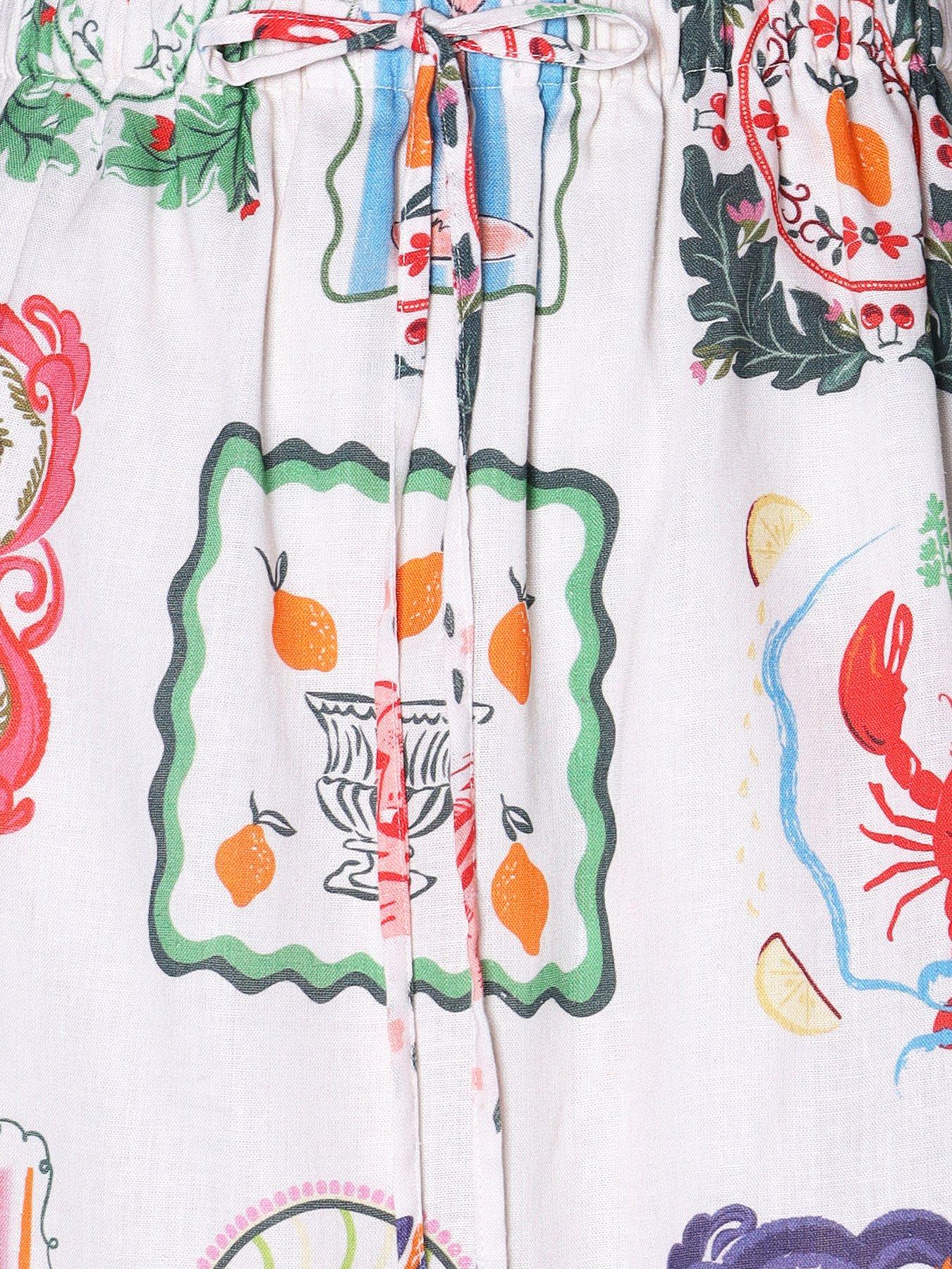 Image 4 of 4 of Emily Lovelock Greta Print Skirt - White