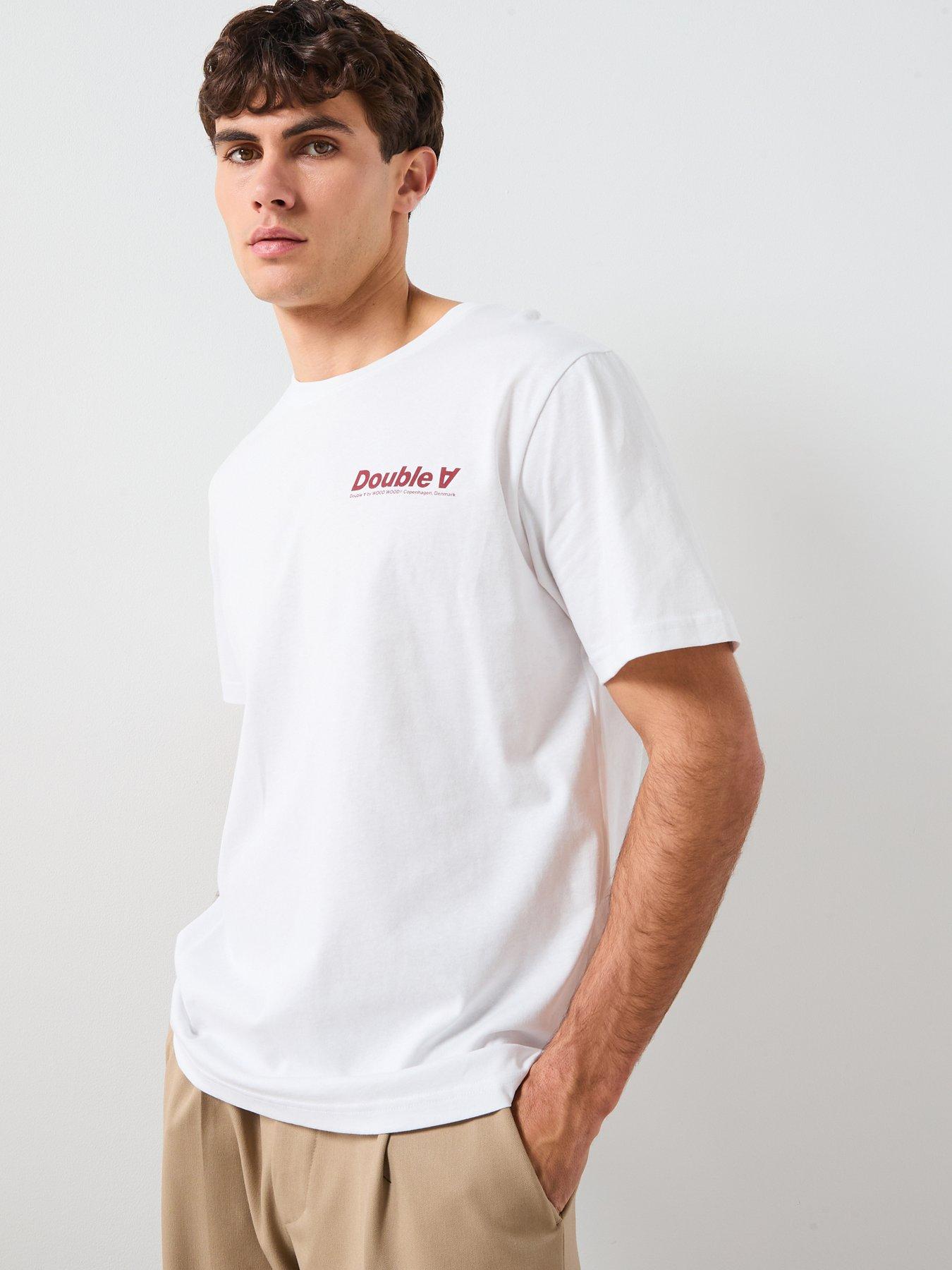 Double A by Wood Wood Chest Logo T-Shirt - White