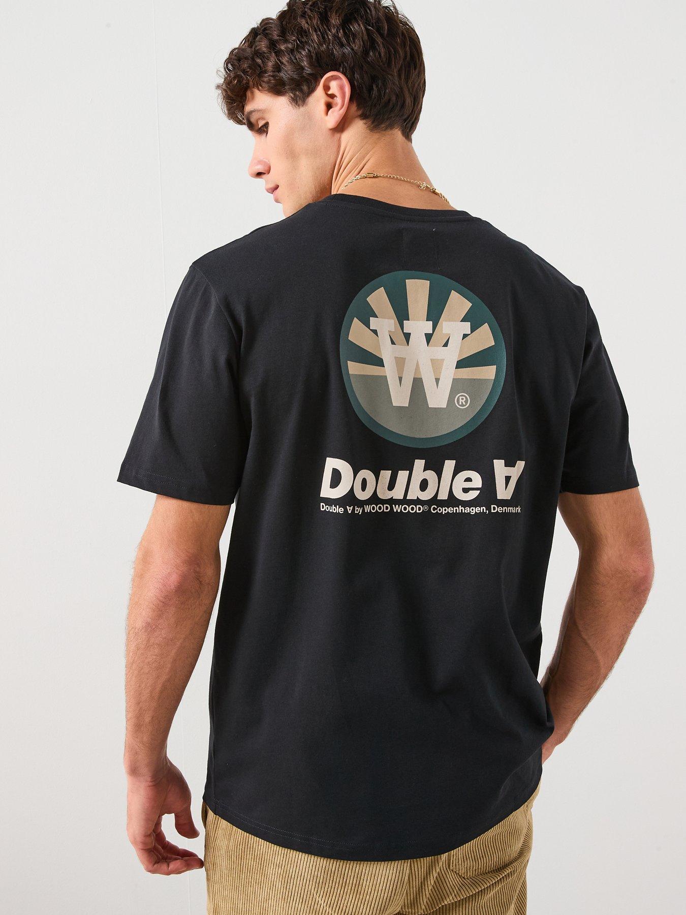 Double A by Wood Wood Chest Logo T-Shirt - Black