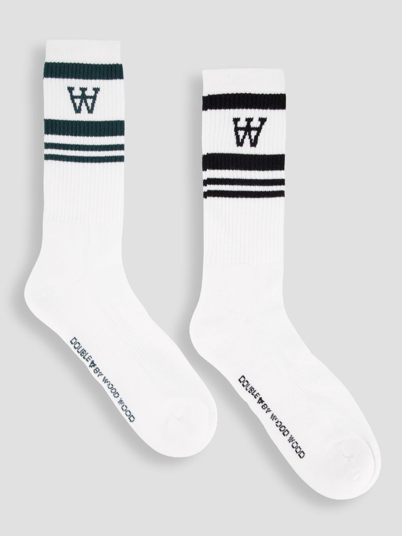 WOOD WOOD Double A By Ryder 2 Pack Crew Socks - White
