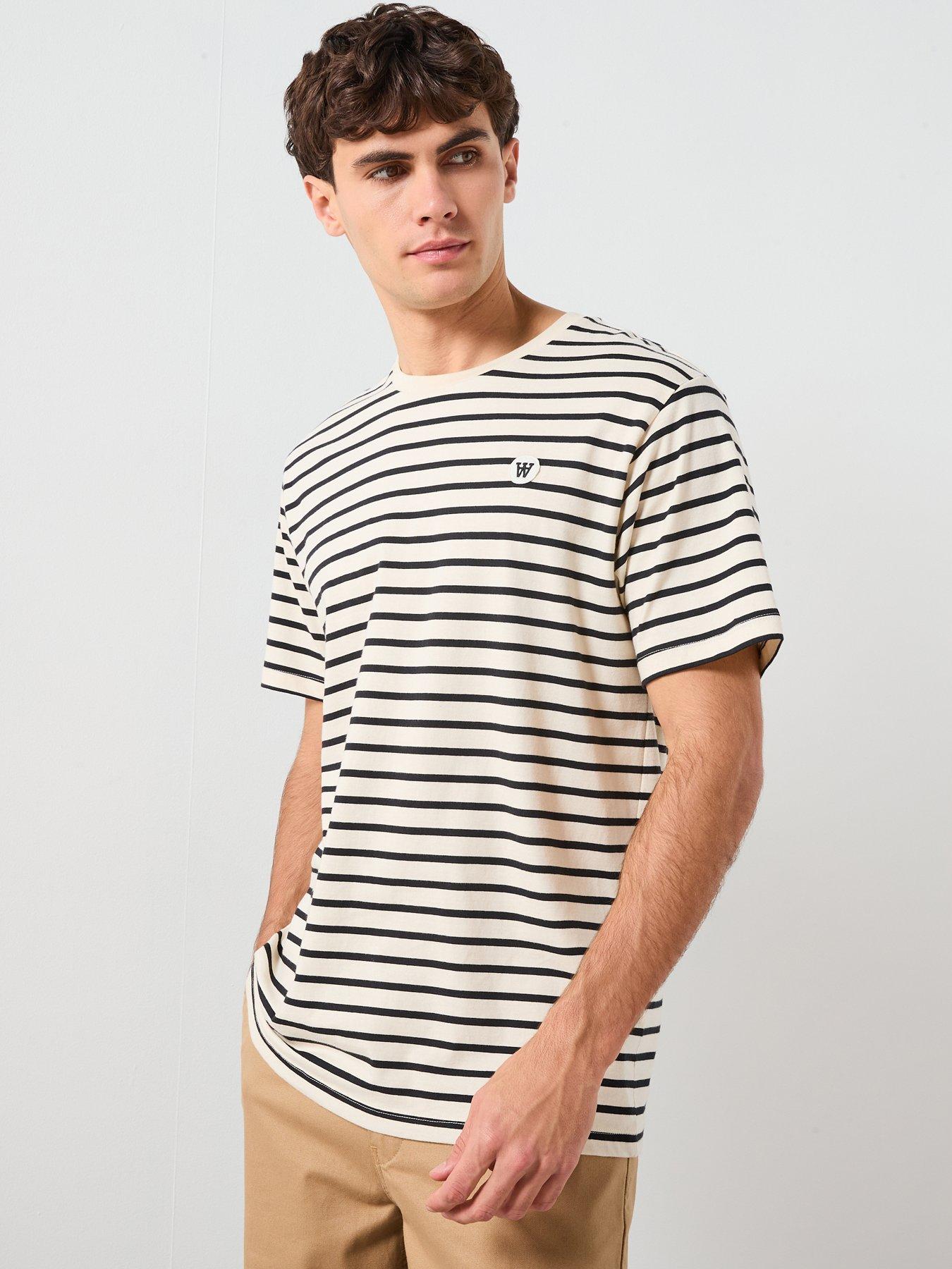 Double A by Wood Wood Ace Stripe T-Shirt - Black