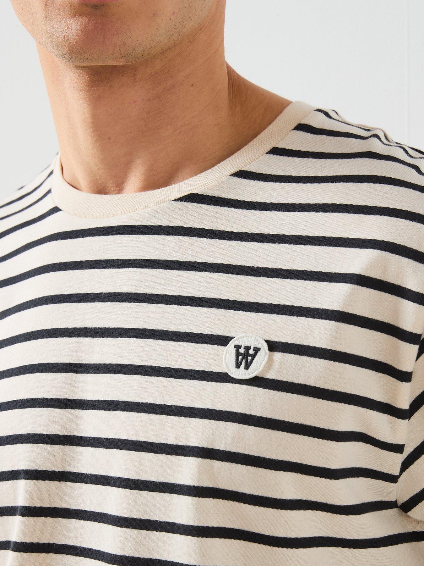 Image 4 of 5 of Double A by Wood Wood Double A By Ace Stripe T-Shirt - Black