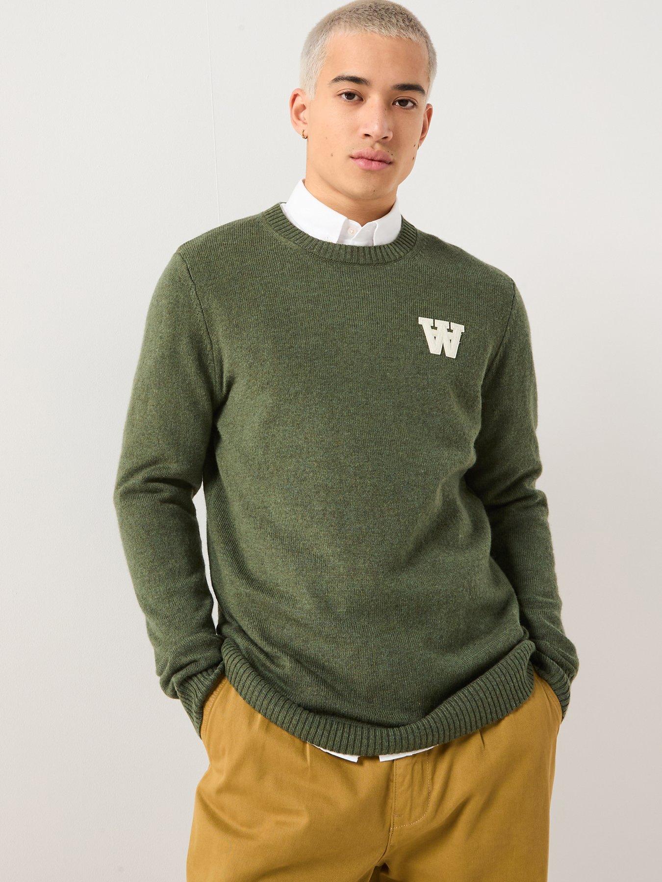 Double A by Wood Wood Tay Aa Lambswool Knitted Jumper - Dark Green