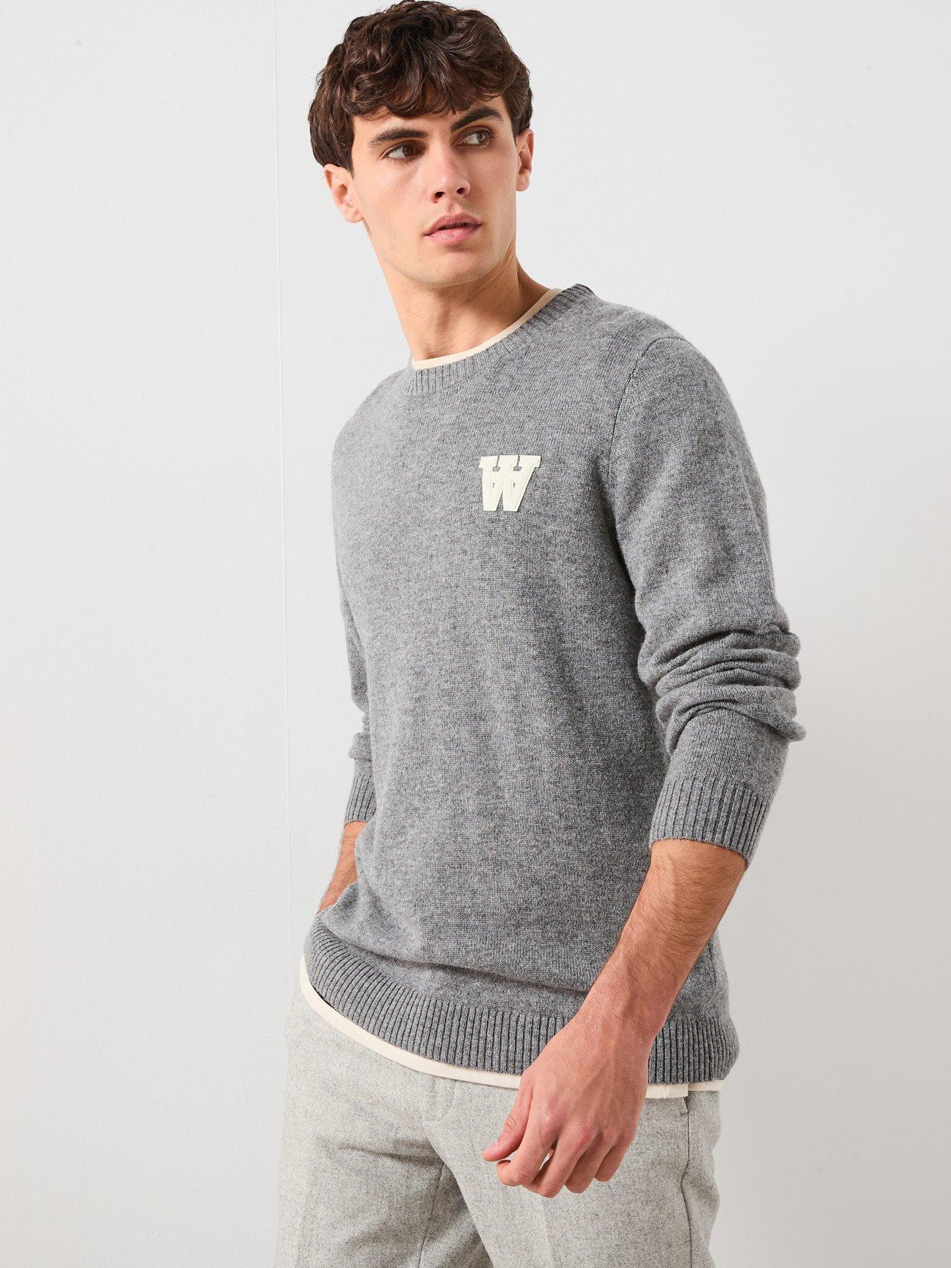 WOOD WOOD Double A By Tay Aa Lambswool Knitted Jumper - Light Grey