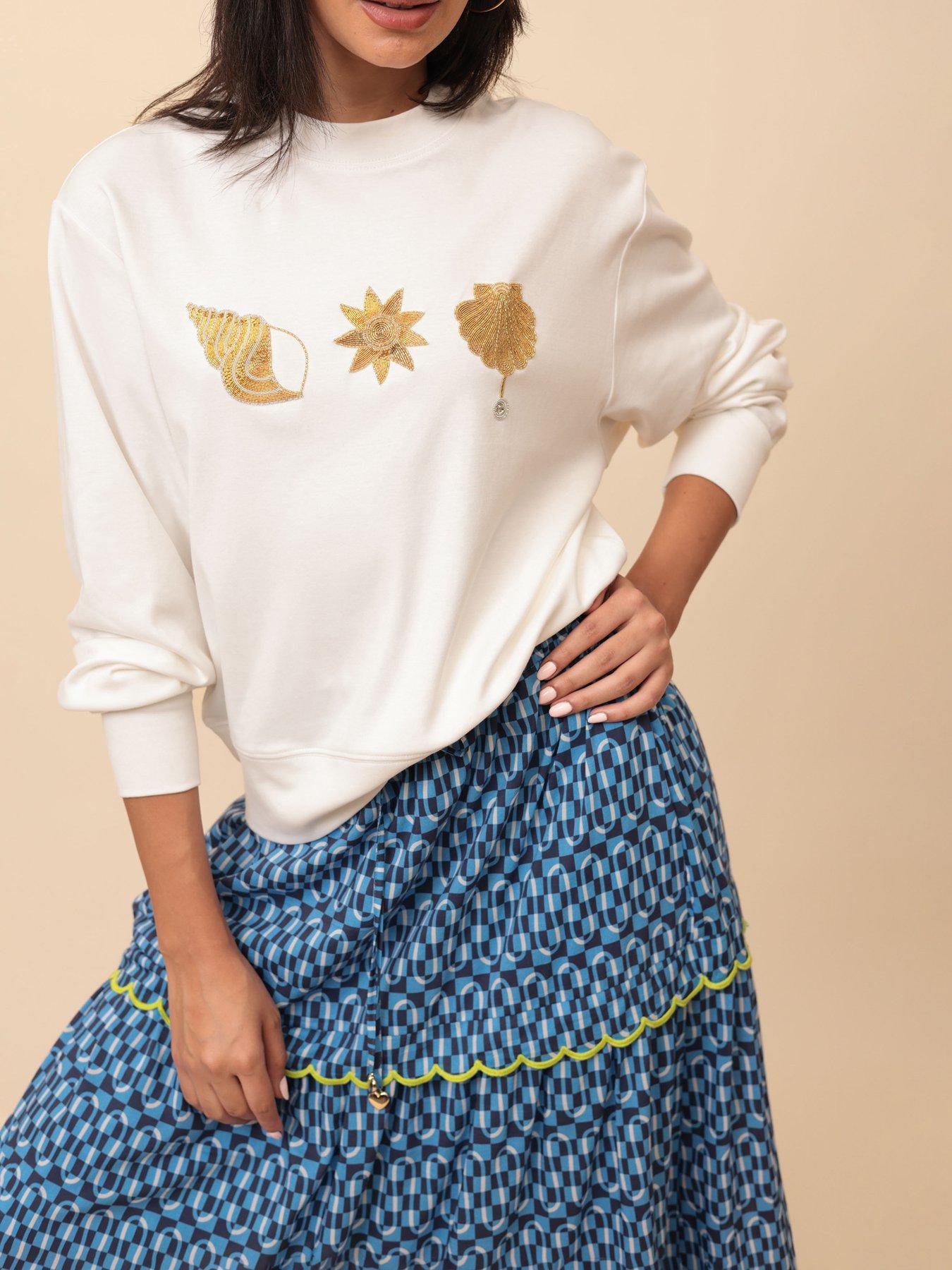 Emily Lovelock Gigi Embroidered Sweatshirt - White