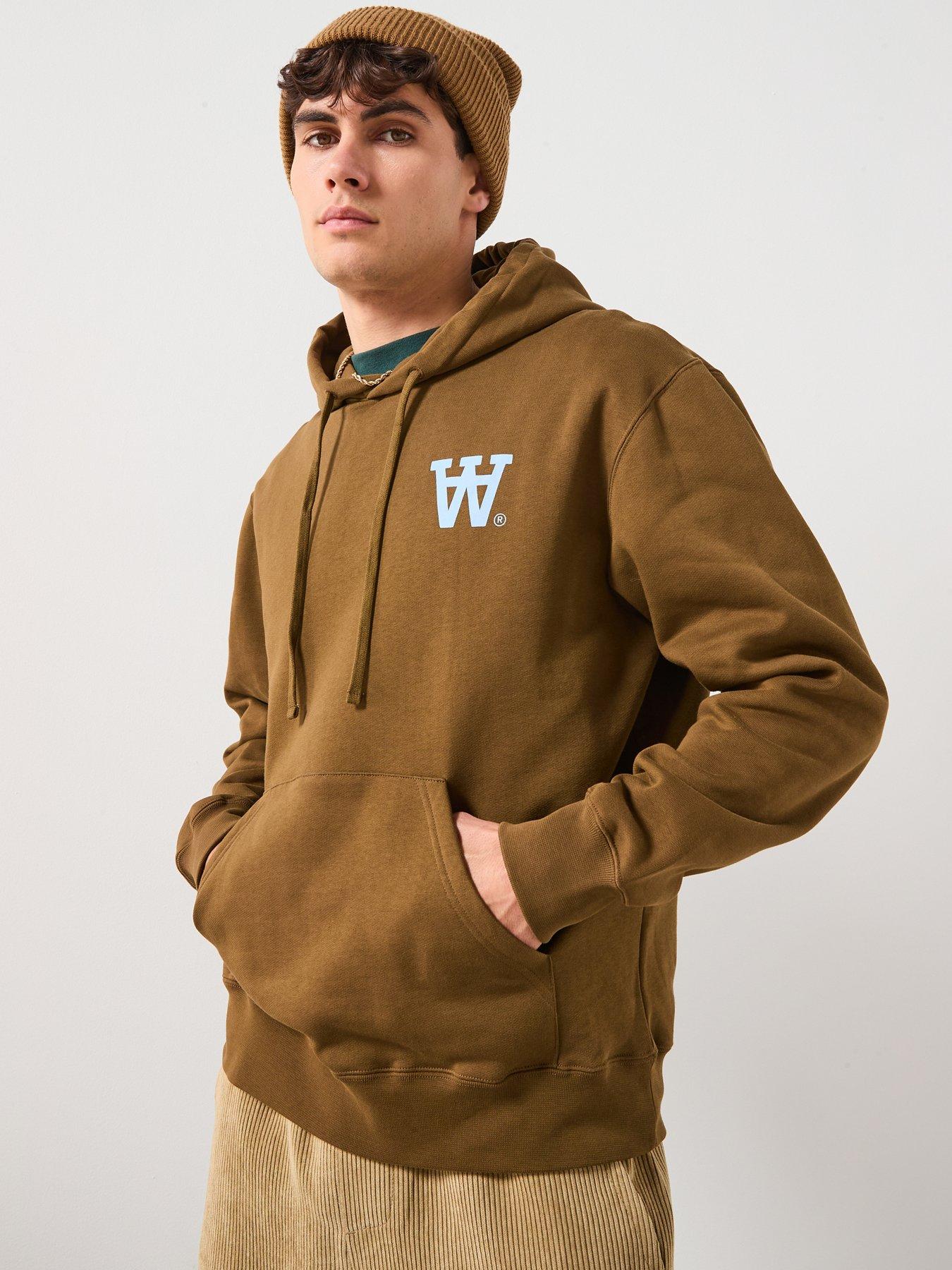 Double A by Wood Wood Chest Logo Hoodie - Brown