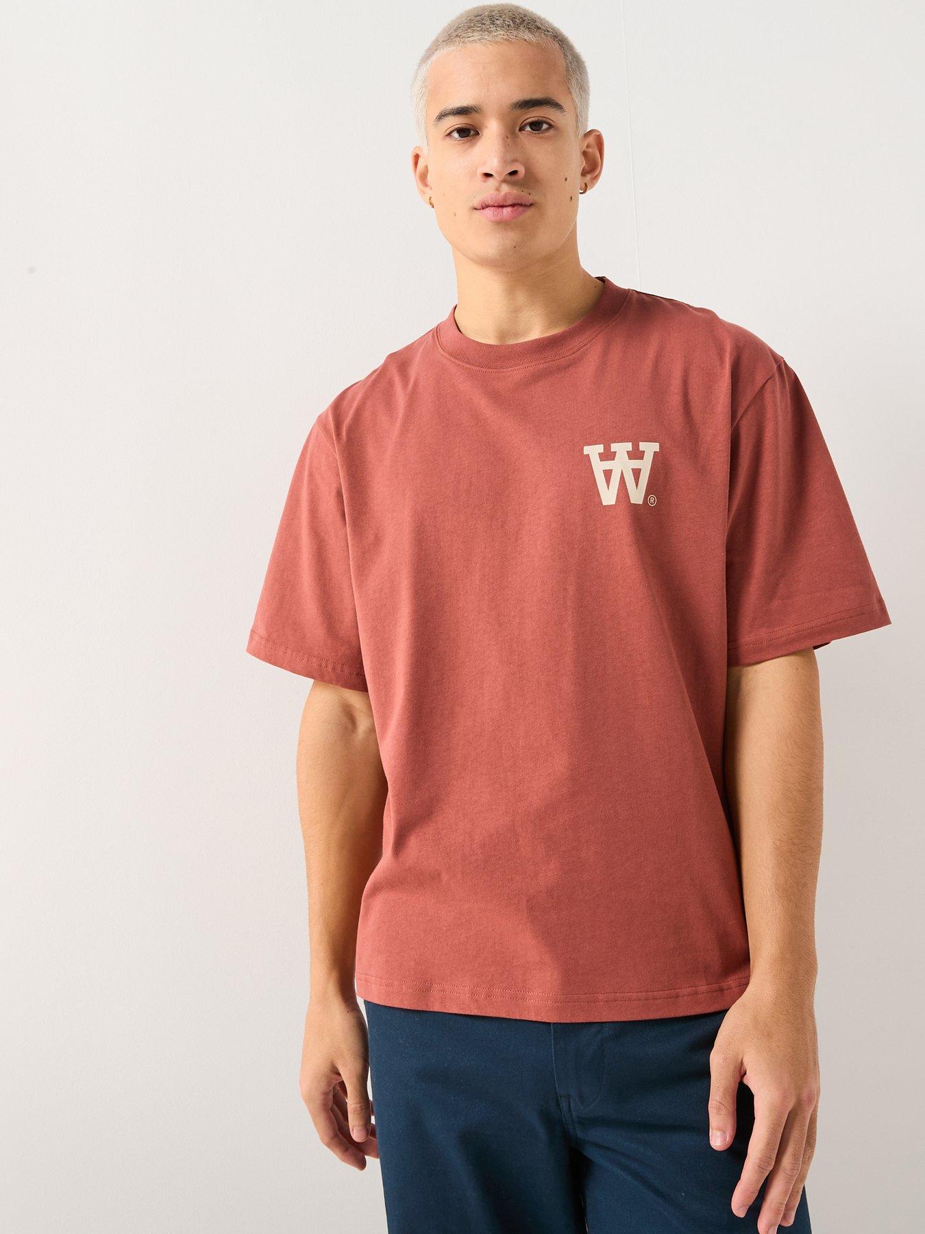Double A by Wood Wood Liam Aa Logo T-Shirt - Dark Red