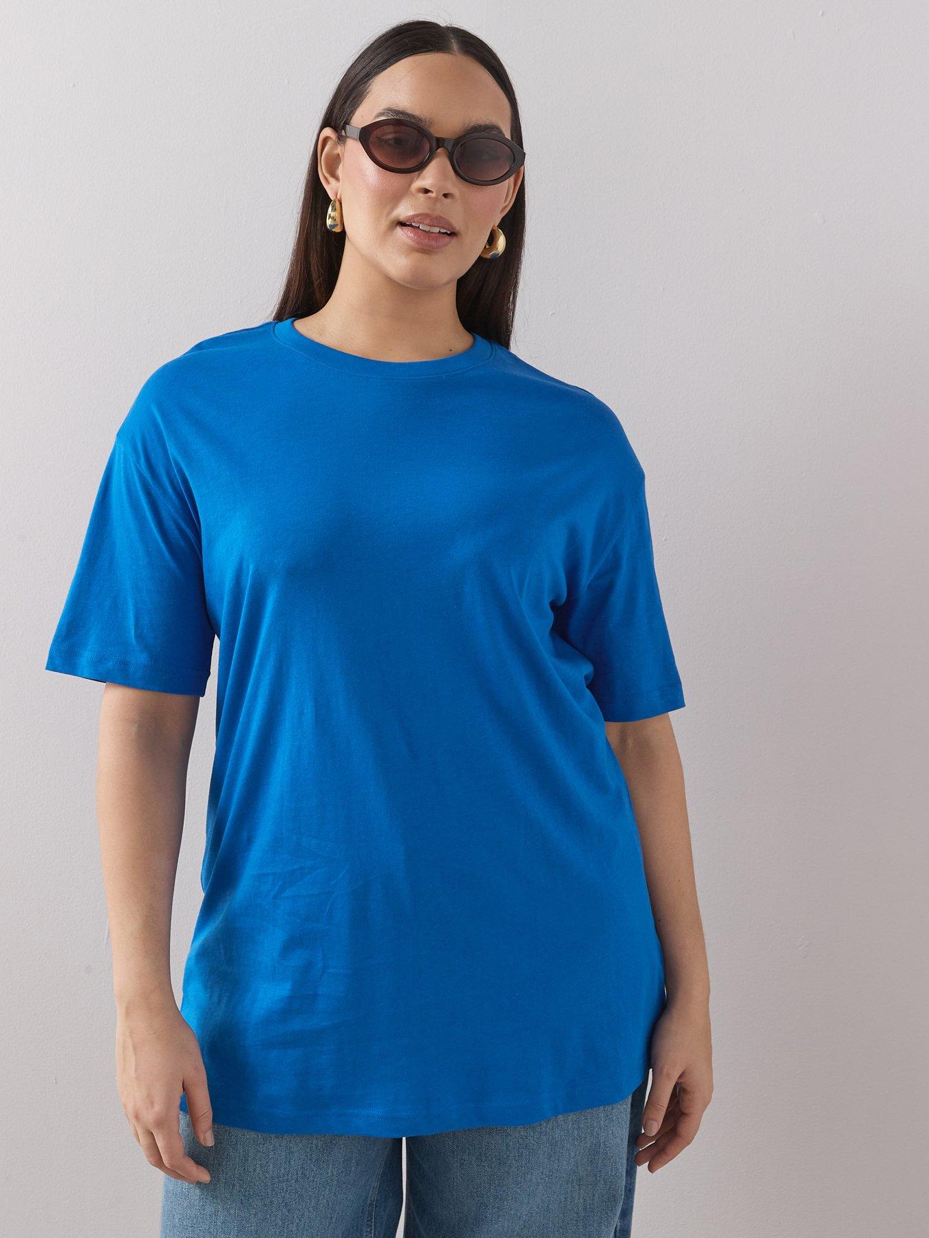 Image 1 of 6 of The Very Collection Curve Oversized T-Shirt - Blue