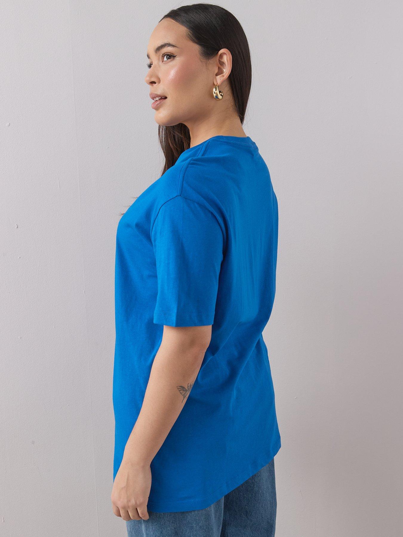 Image 2 of 6 of The Very Collection Curve Oversized T-Shirt - Blue