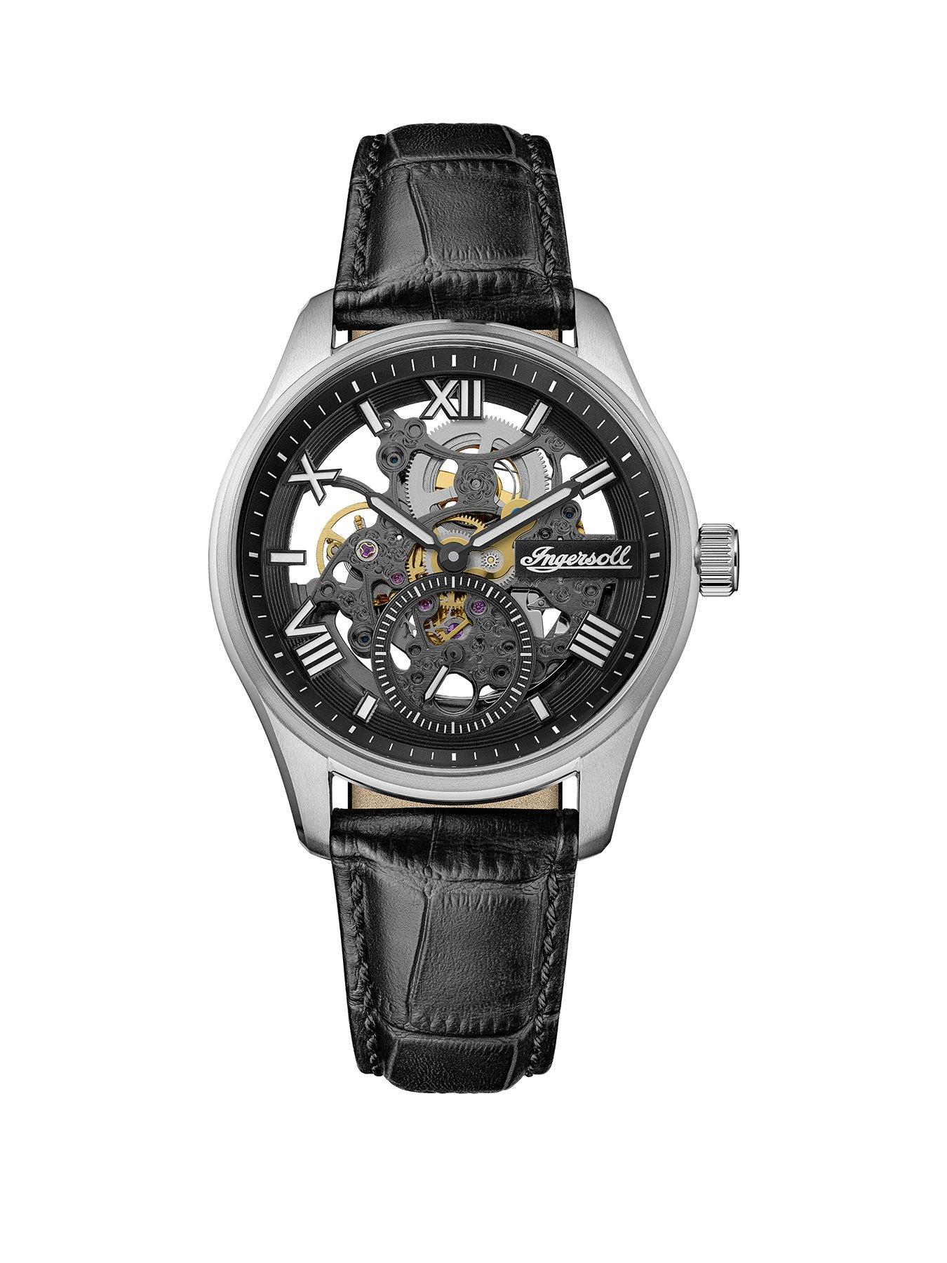 Image 1 of 6 of Ingersoll 1892 The Maverick Automatic Mens Watch with Black Dial and Black Leather Strap - I17401