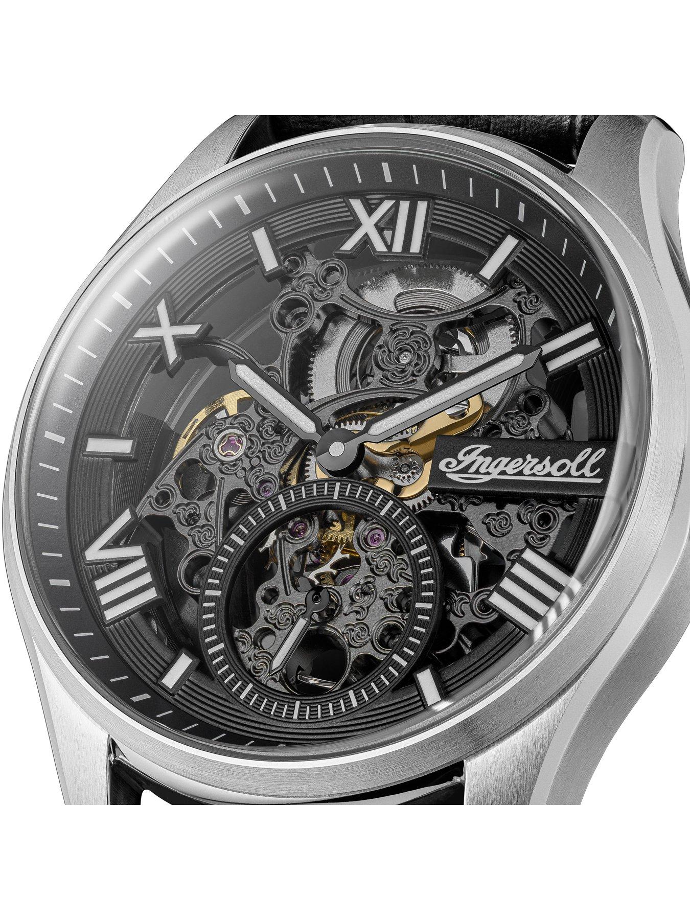 Image 2 of 6 of Ingersoll 1892 The Maverick Automatic Mens Watch with Black Dial and Black Leather Strap - I17401