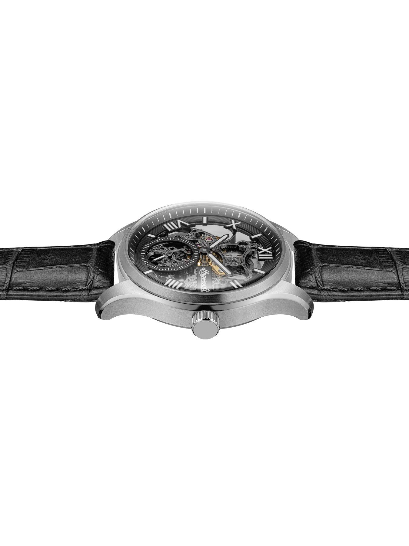 Image 3 of 6 of Ingersoll 1892 The Maverick Automatic Mens Watch with Black Dial and Black Leather Strap - I17401
