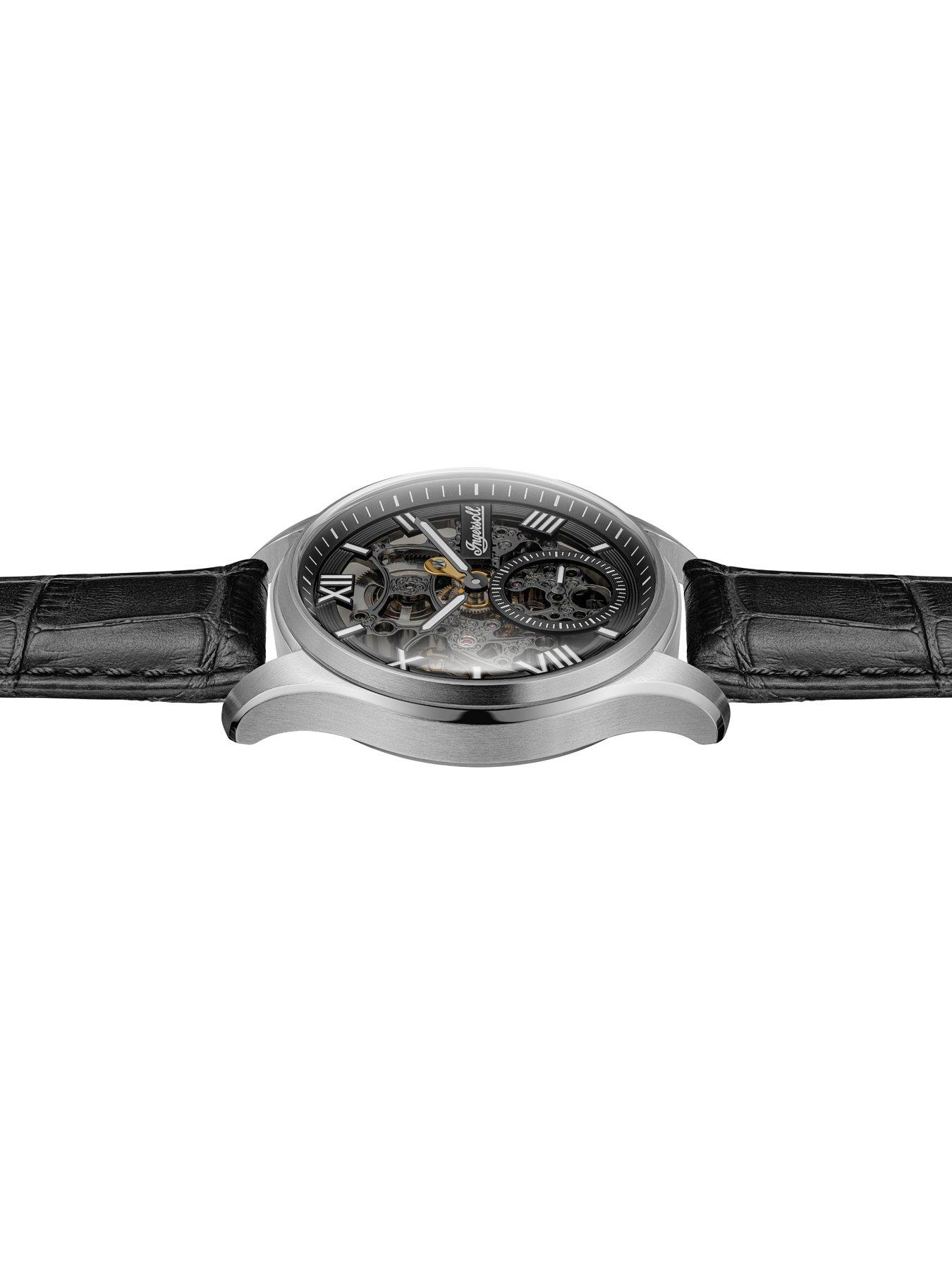 Image 4 of 6 of Ingersoll 1892 The Maverick Automatic Mens Watch with Black Dial and Black Leather Strap - I17401