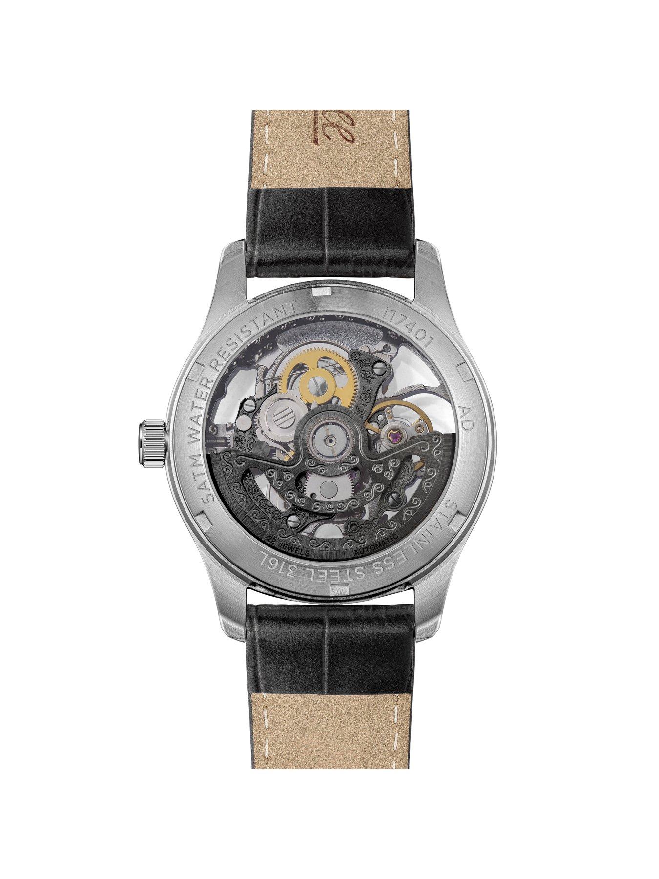 Image 6 of 6 of Ingersoll 1892 The Maverick Automatic Mens Watch with Black Dial and Black Leather Strap - I17401