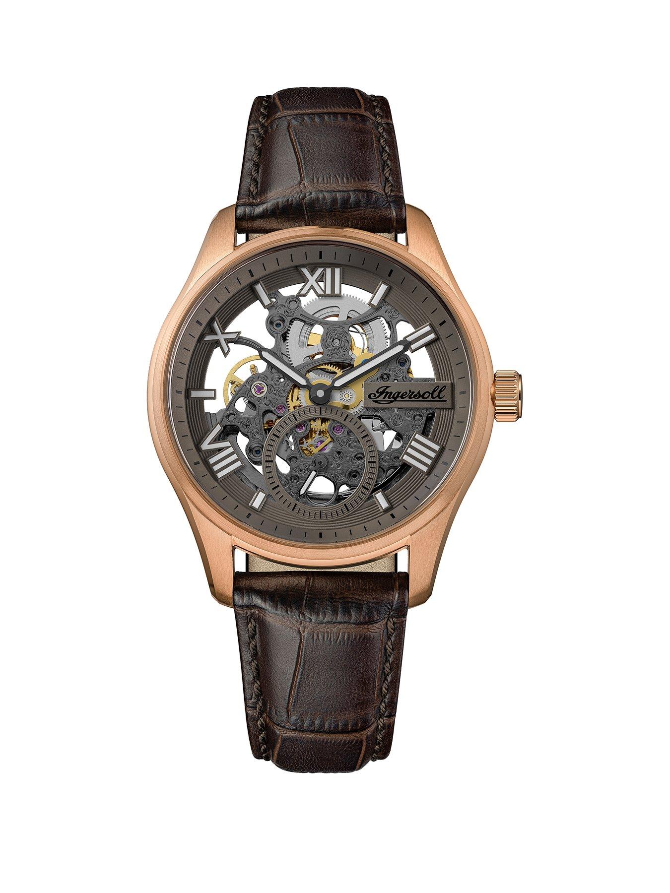 Ingersoll Ingersoll 1892 The Maverick Automatic Mens Watch with Grey Dial and Brown Leather Strap - I17402