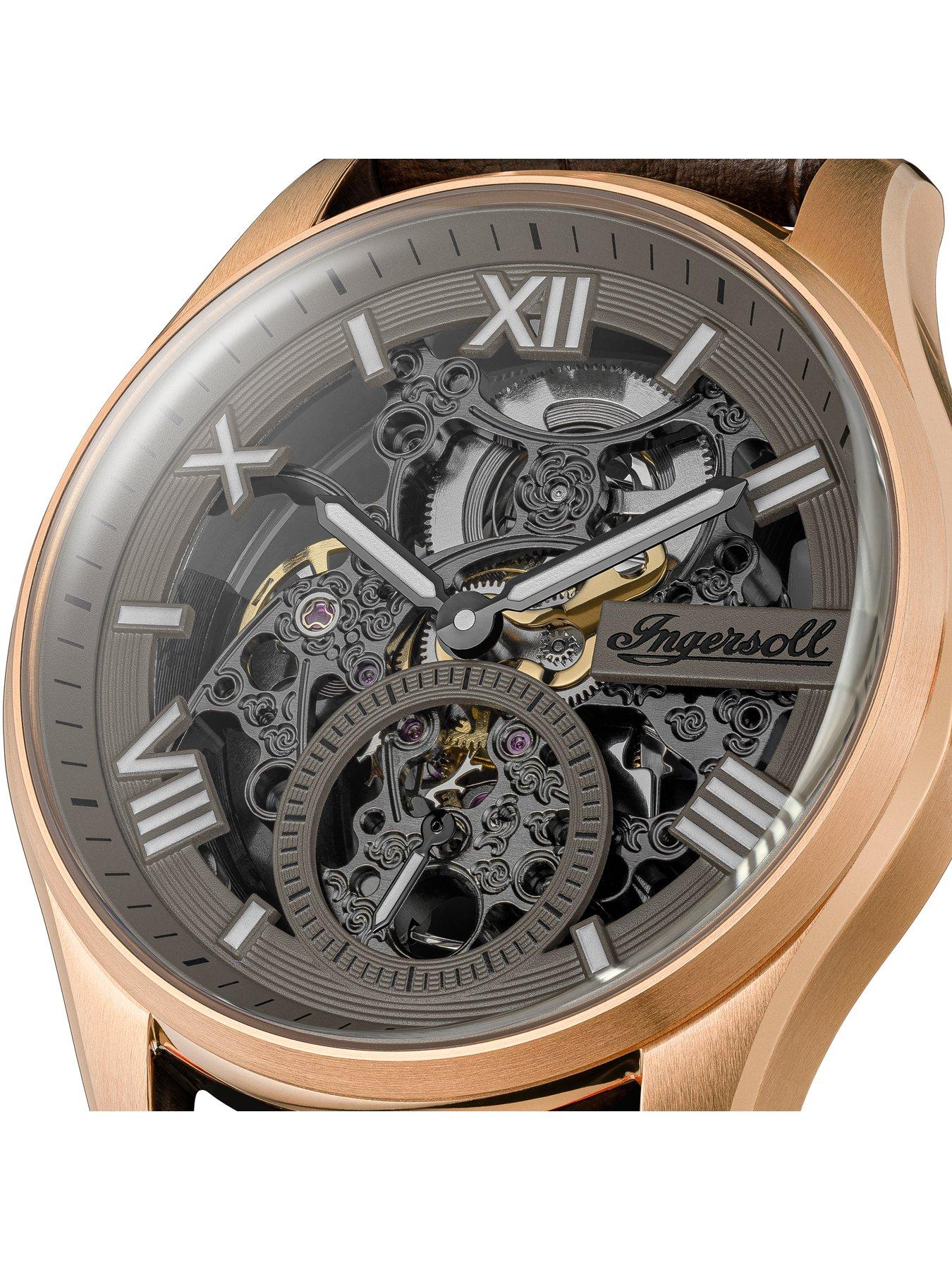 Image 2 of 6 of Ingersoll 1892 The Maverick Automatic Mens Watch with Grey Dial and Brown Leather Strap - I17402