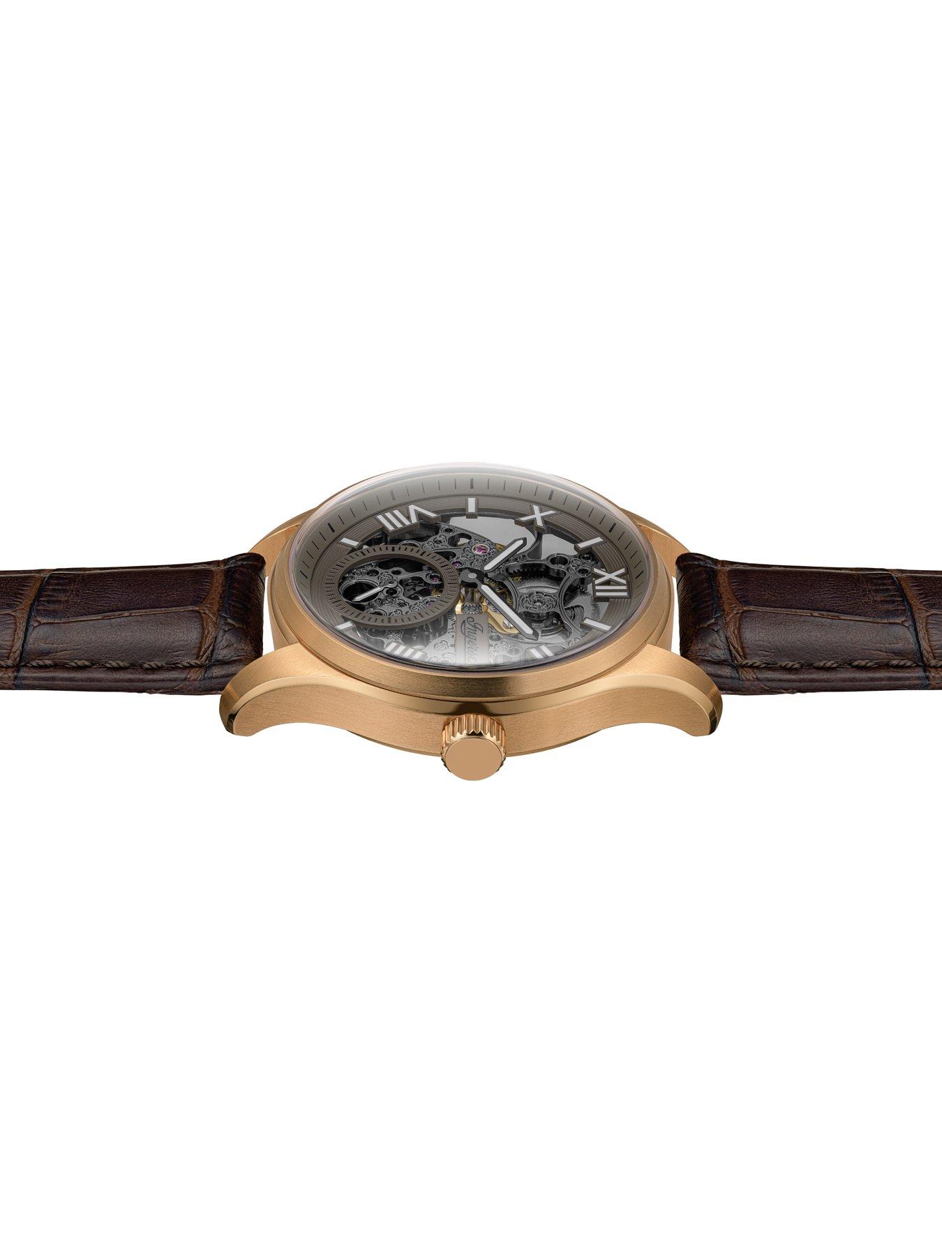 Image 3 of 6 of Ingersoll 1892 The Maverick Automatic Mens Watch with Grey Dial and Brown Leather Strap - I17402