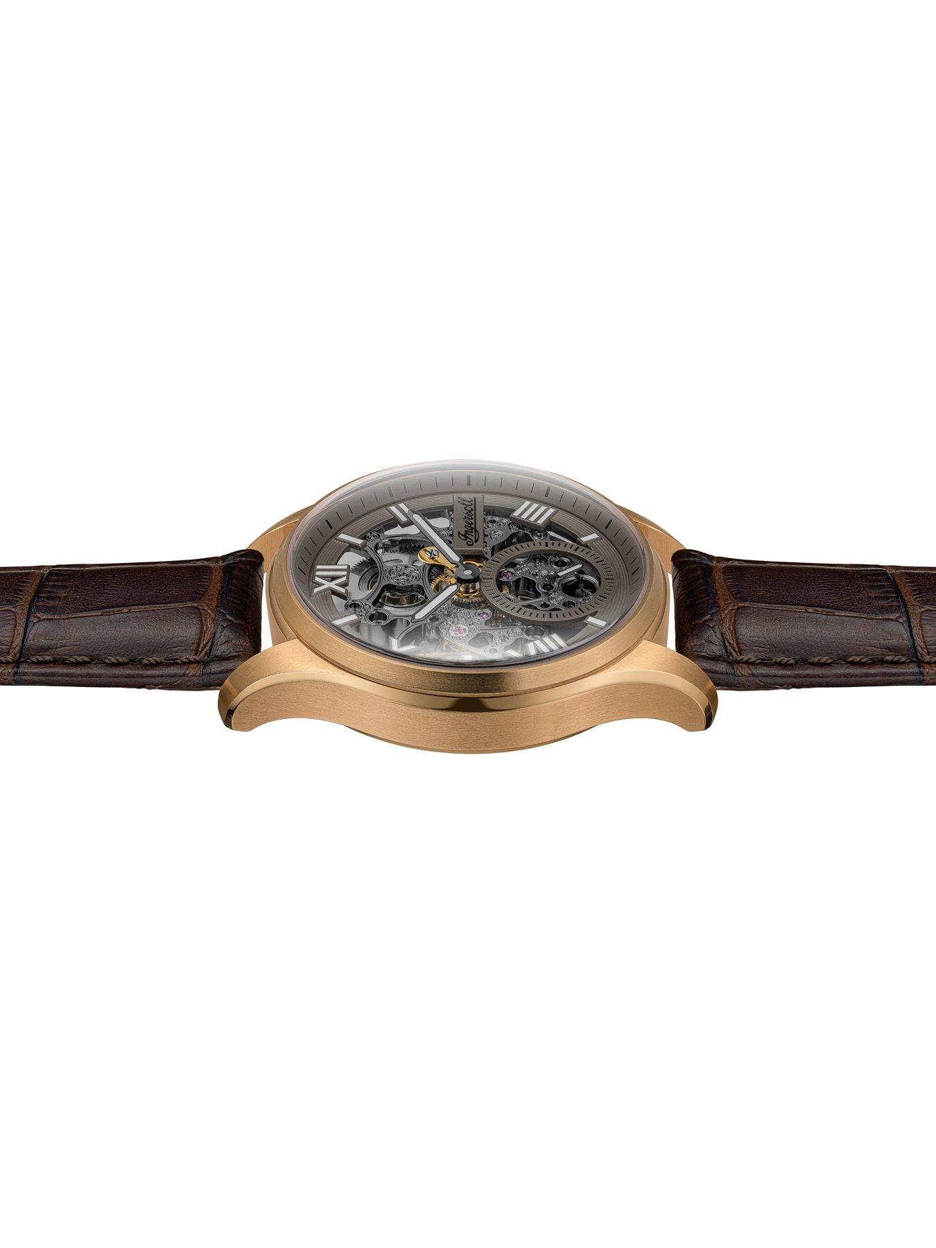 Image 4 of 6 of Ingersoll 1892 The Maverick Automatic Mens Watch with Grey Dial and Brown Leather Strap - I17402