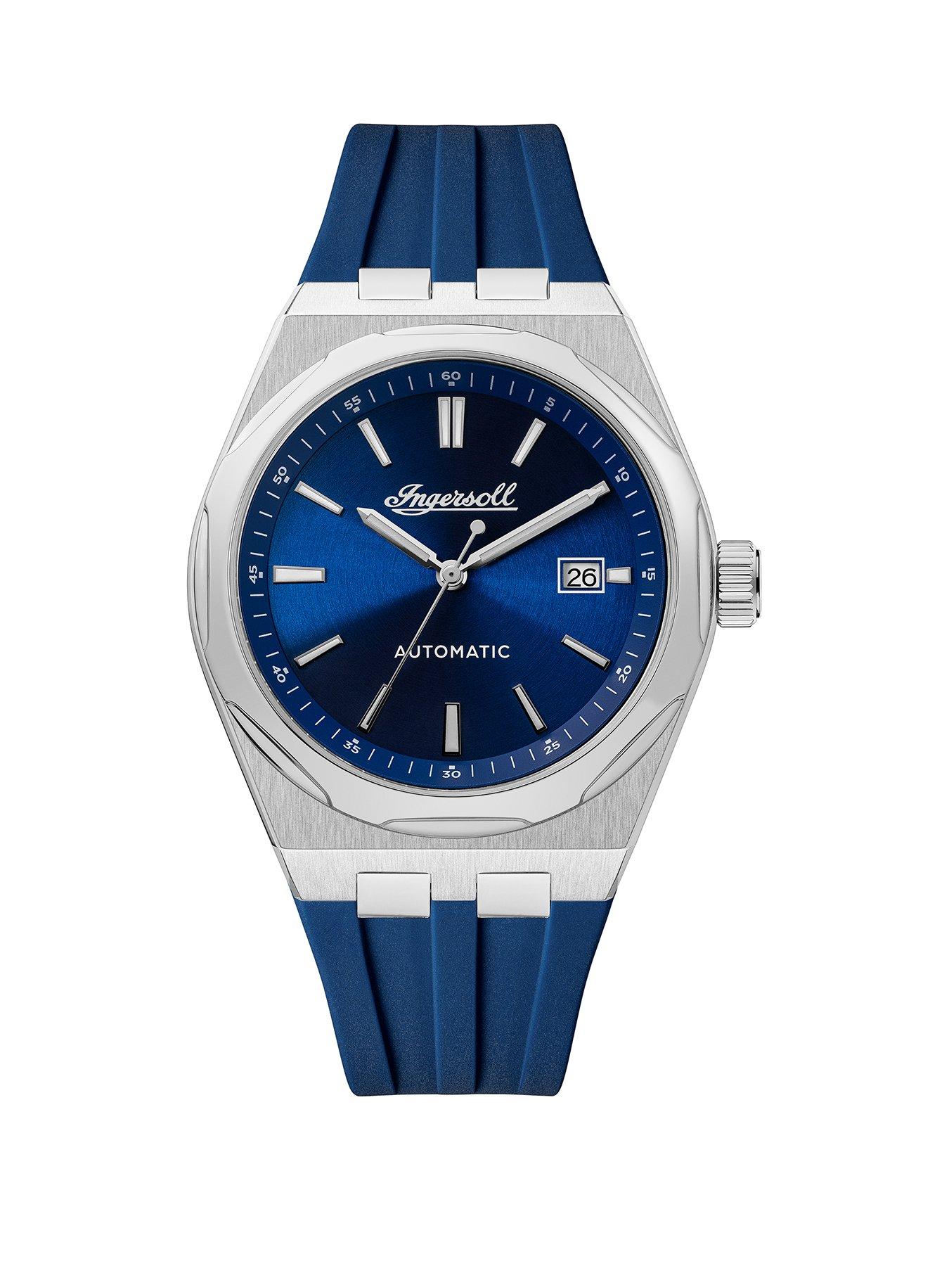 Ingersoll 1892 The Rider Automatic Mens Watch with Blue Dial and Blue PU Strap - I16802