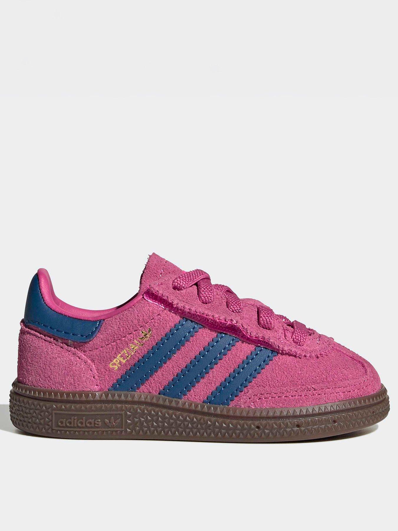adidas Originals Kids Handball Spezials Elastic Lace Trainers, Pink, Size 5 Younger